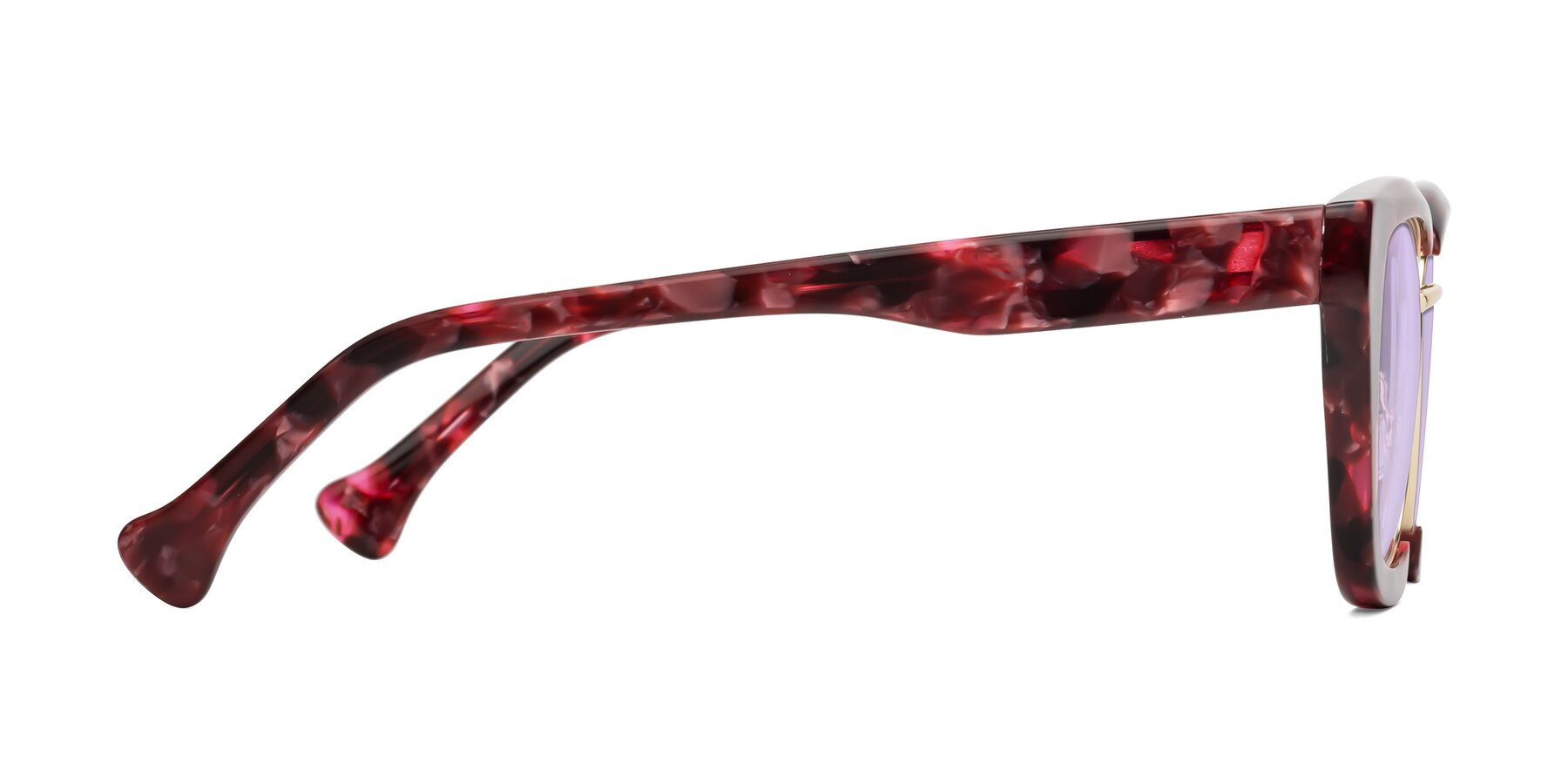 Side of Yews in Wineberry Tortoise-Gold with Light Purple Tinted Lenses