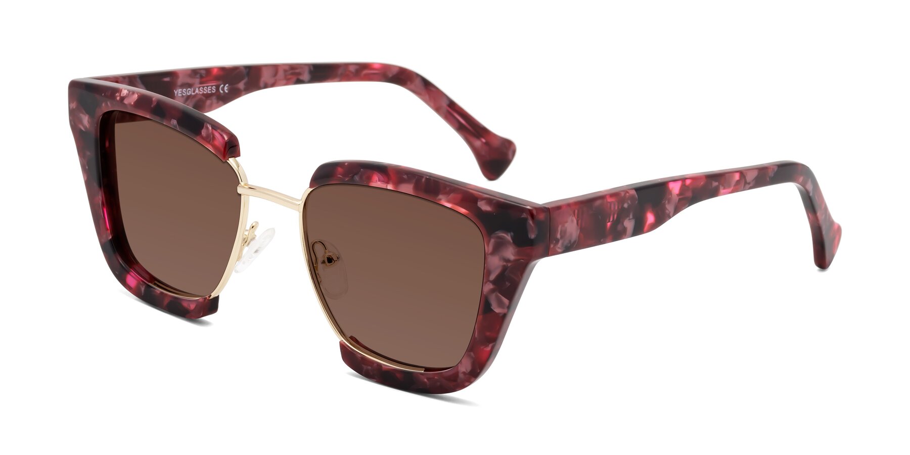 Angle of Yews in Wineberry Tortoise-Gold with Brown Tinted Lenses