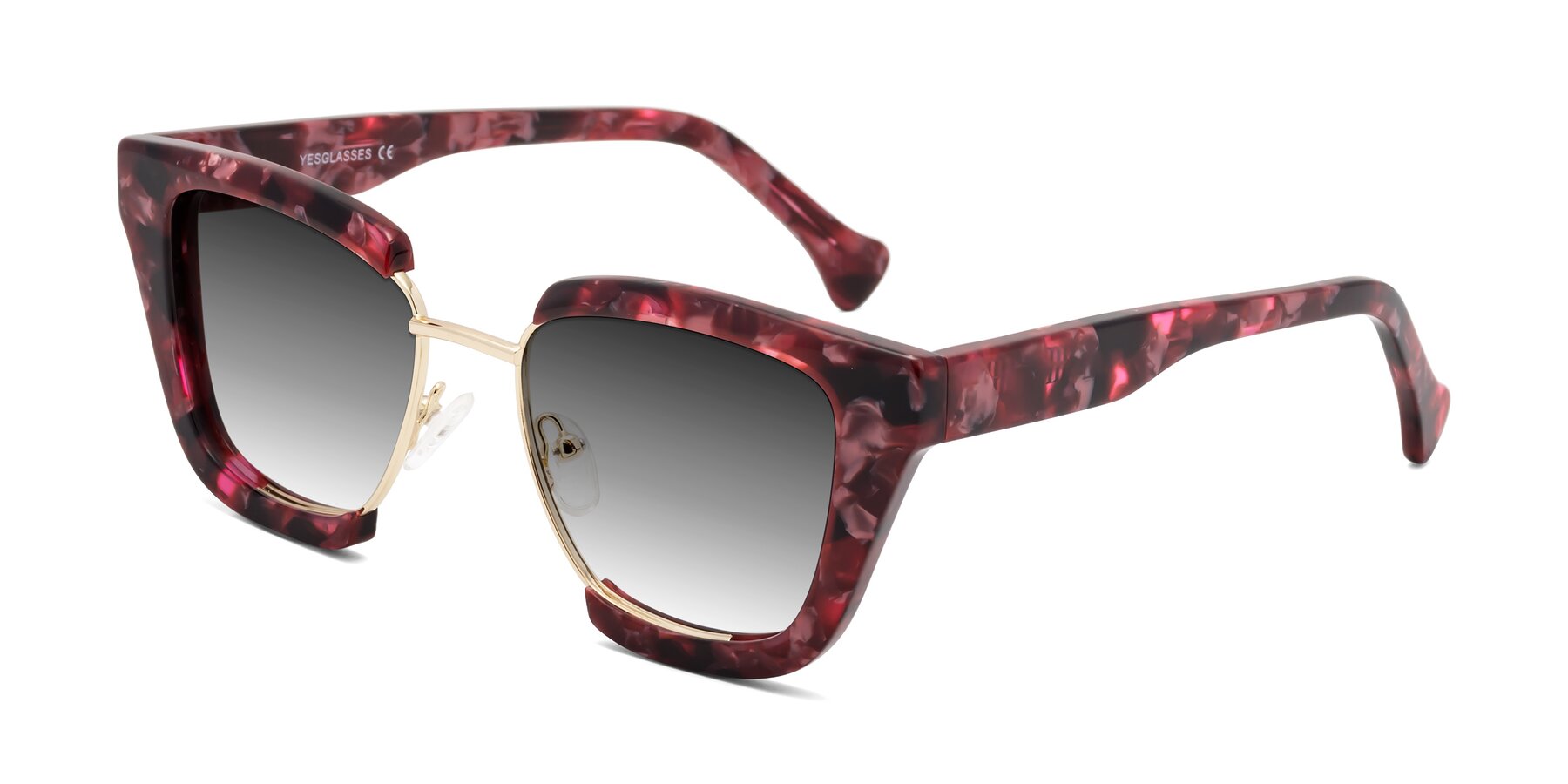 Angle of Yews in Wineberry Tortoise-Gold with Gray Gradient Lenses