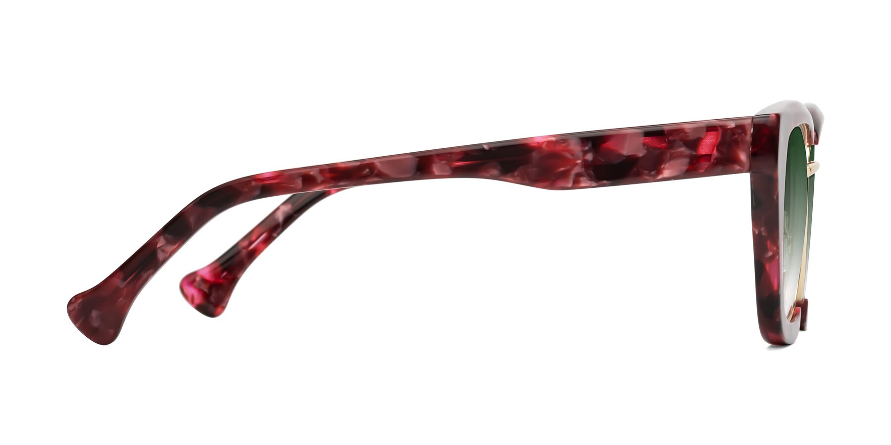 Side of Yews in Wineberry Tortoise-Gold with Green Gradient Lenses