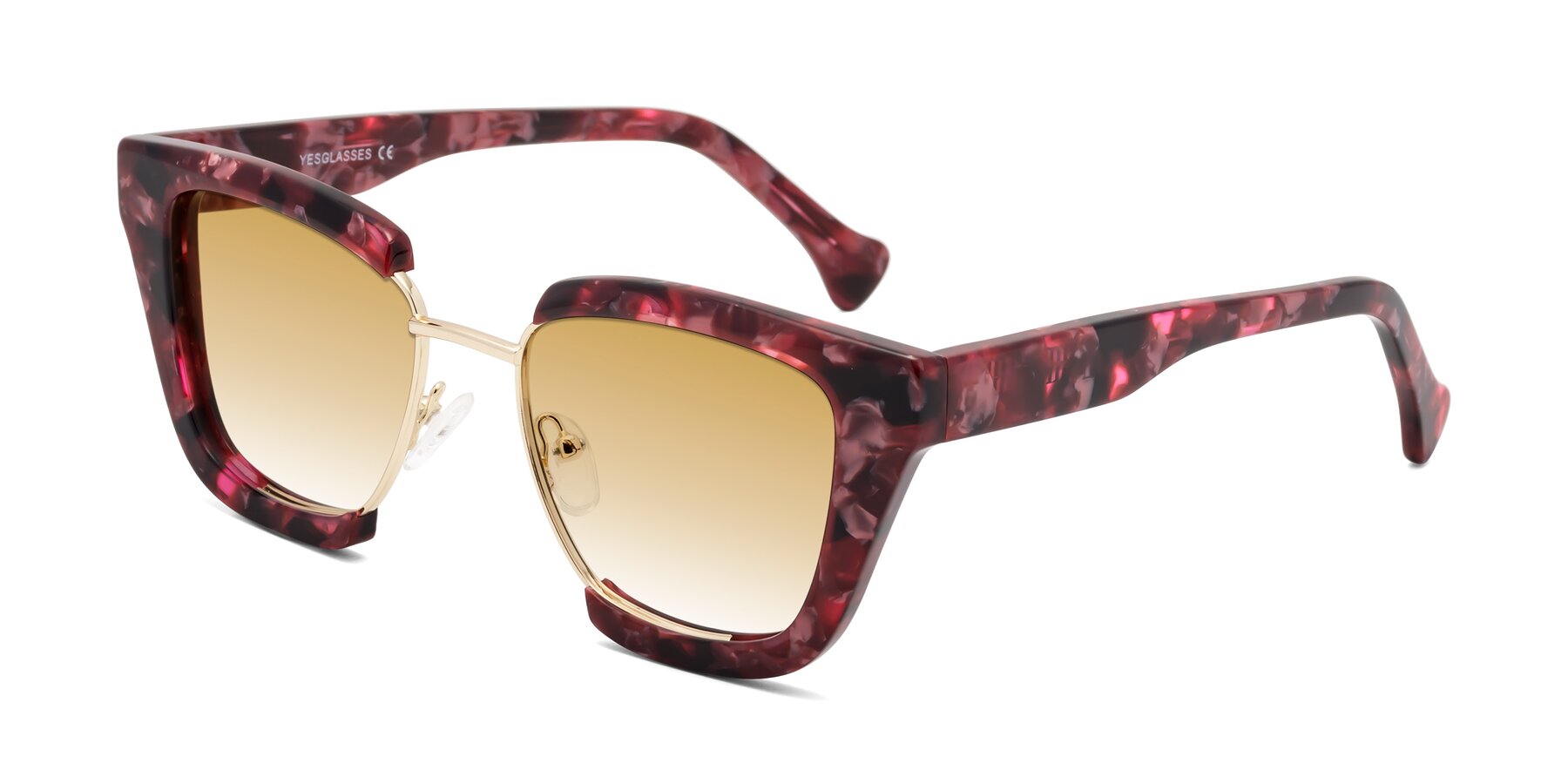 Angle of Yews in Wineberry Tortoise-Gold with Champagne Gradient Lenses