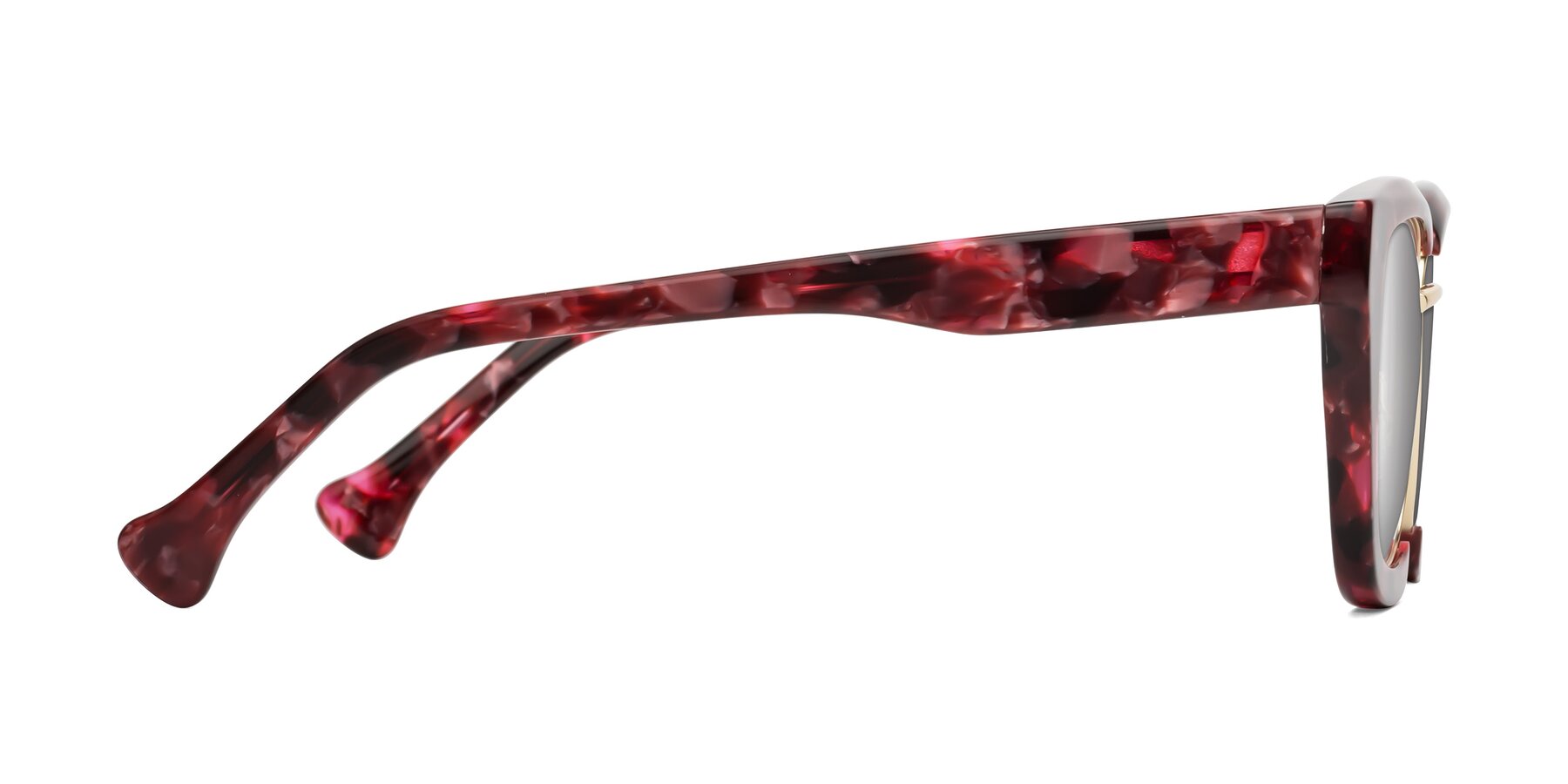 Side of Yews in Wineberry Tortoise-Gold with Silver Mirrored Lenses