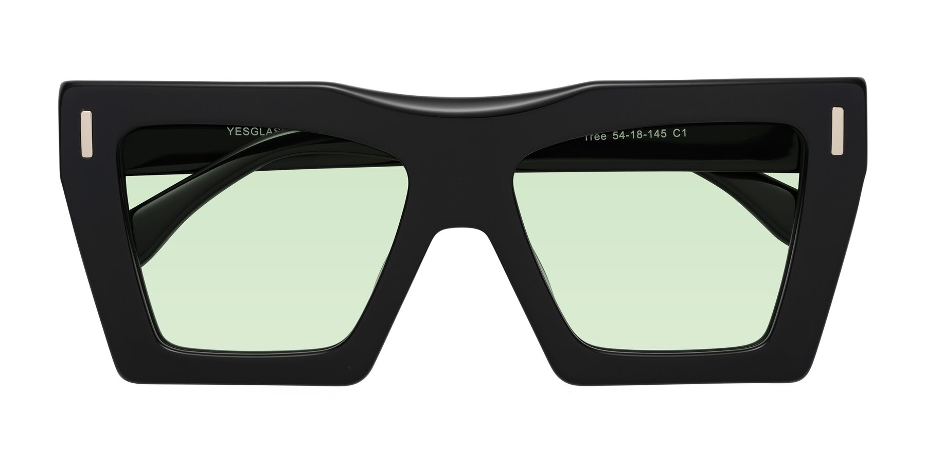 Folded Front of Tree in Black with Light Green Tinted Lenses