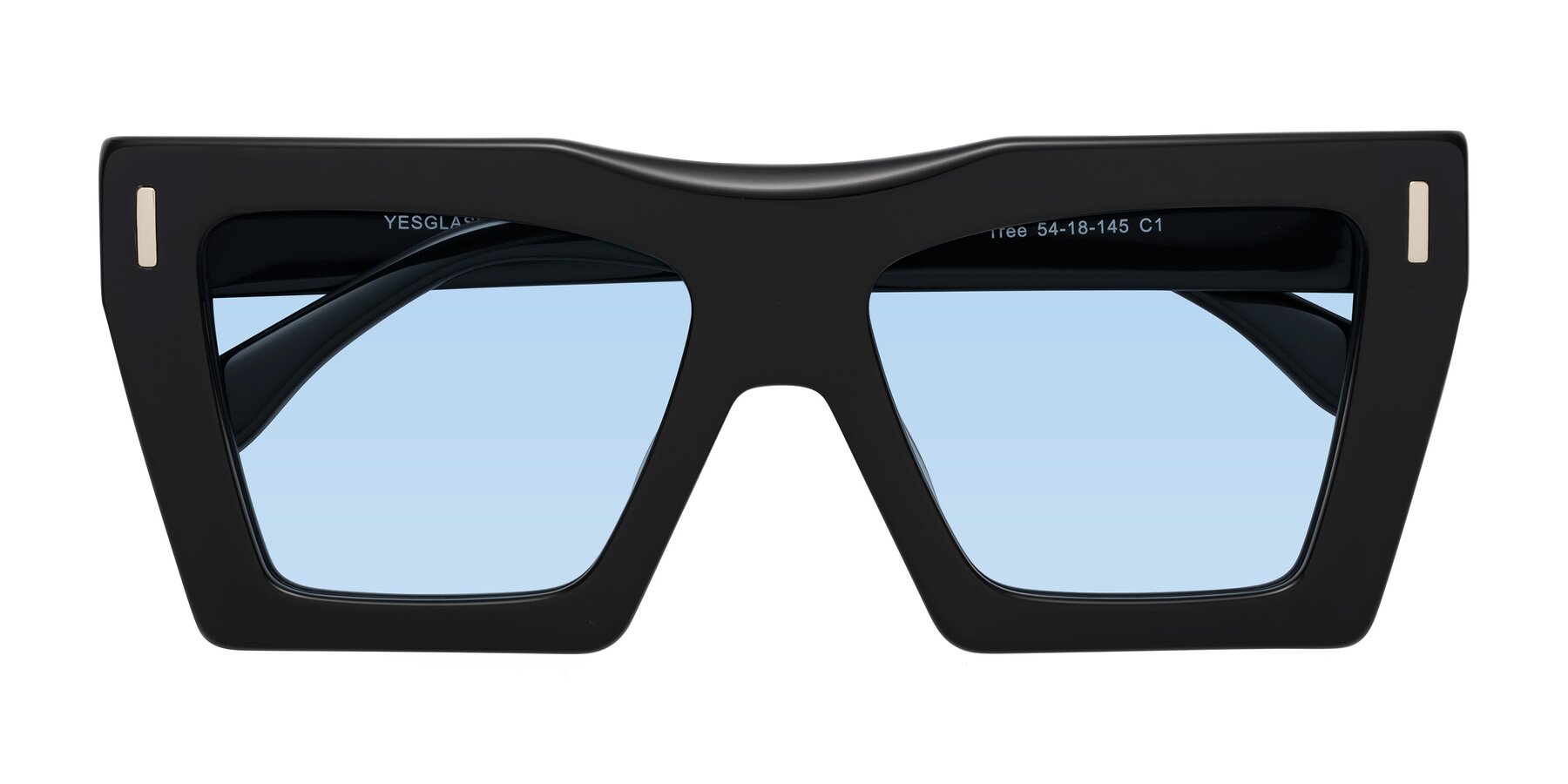 Folded Front of Tree in Black with Light Blue Tinted Lenses