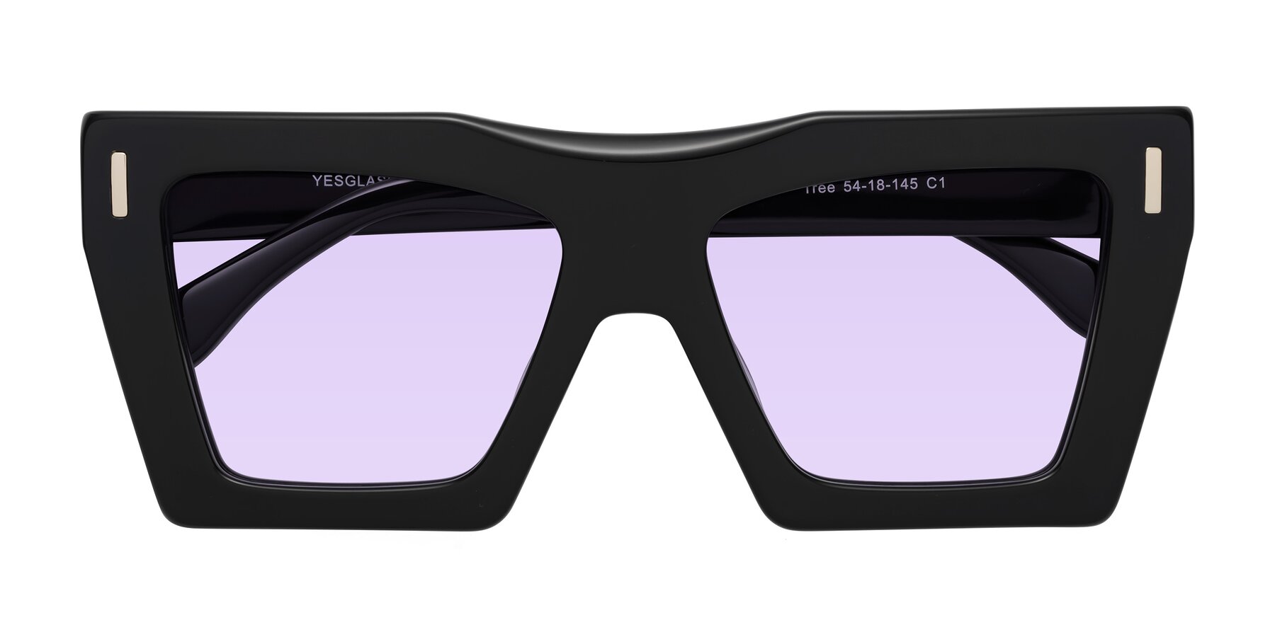 Folded Front of Tree in Black with Light Purple Tinted Lenses