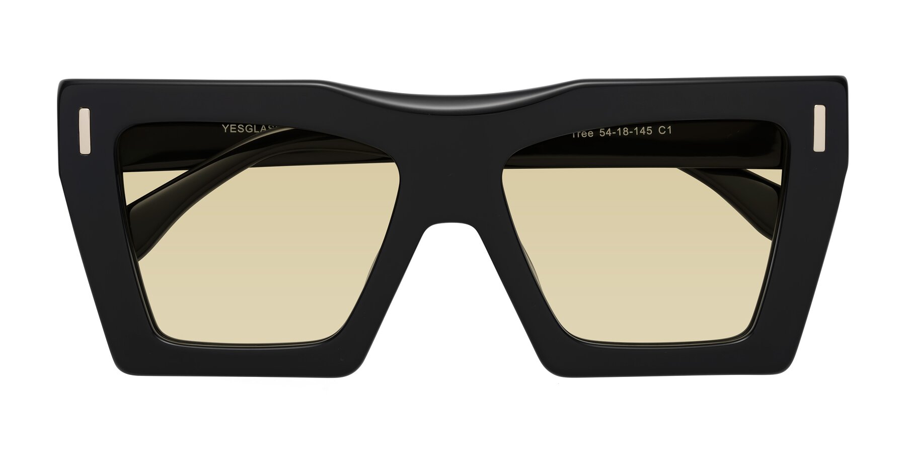 Folded Front of Tree in Black with Light Champagne Tinted Lenses