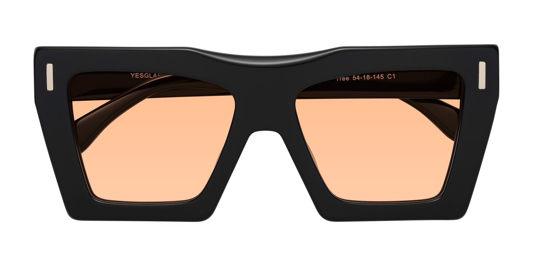 Folded Front of Tree in Black with Light Orange Tinted Lenses