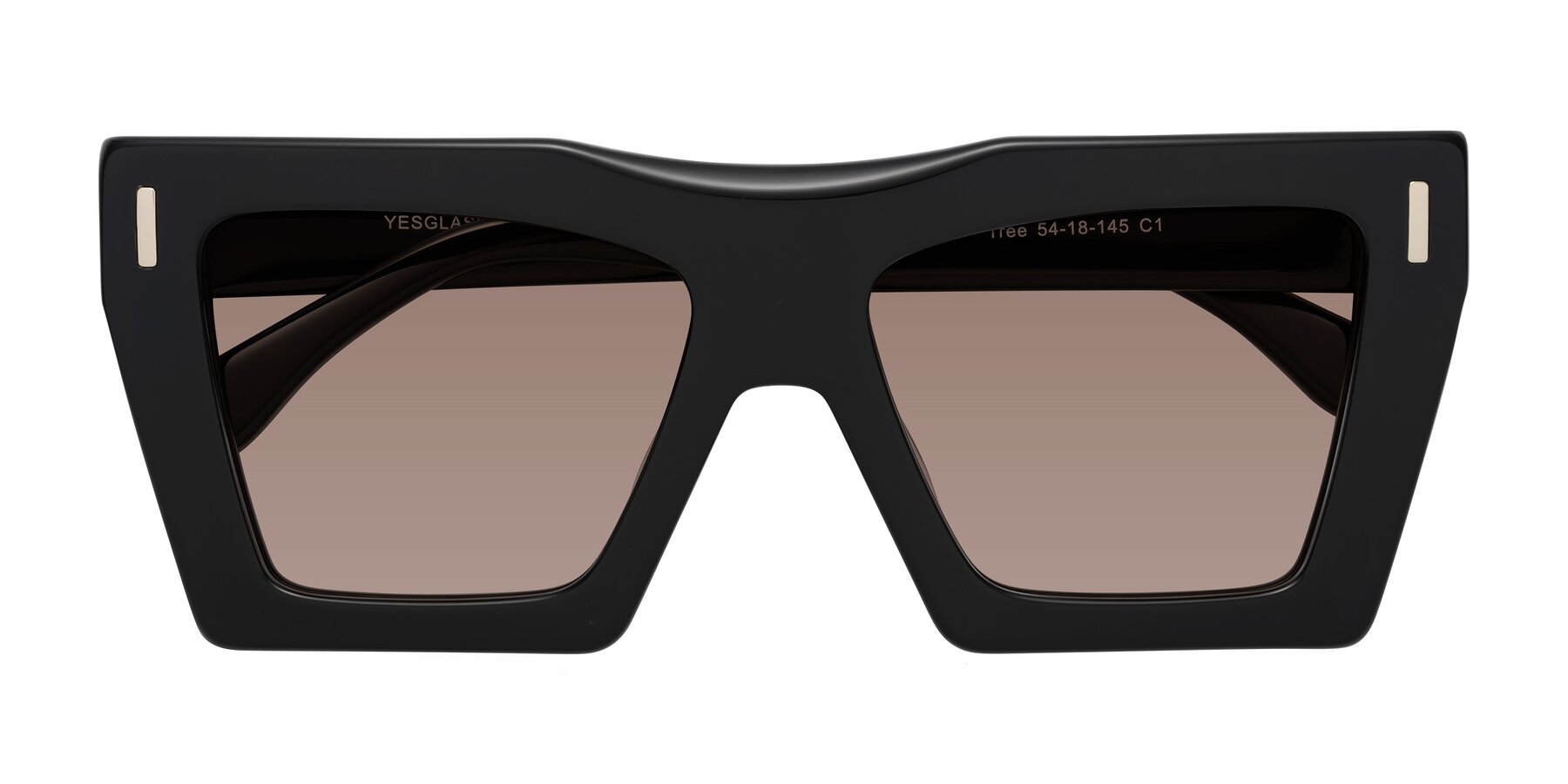 Folded Front of Tree in Black with Medium Brown Tinted Lenses