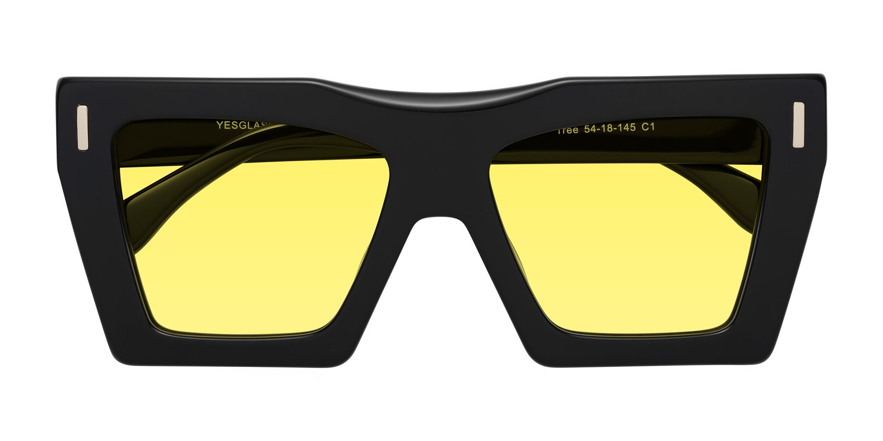 Folded Front of Tree in Black with Medium Yellow Tinted Lenses