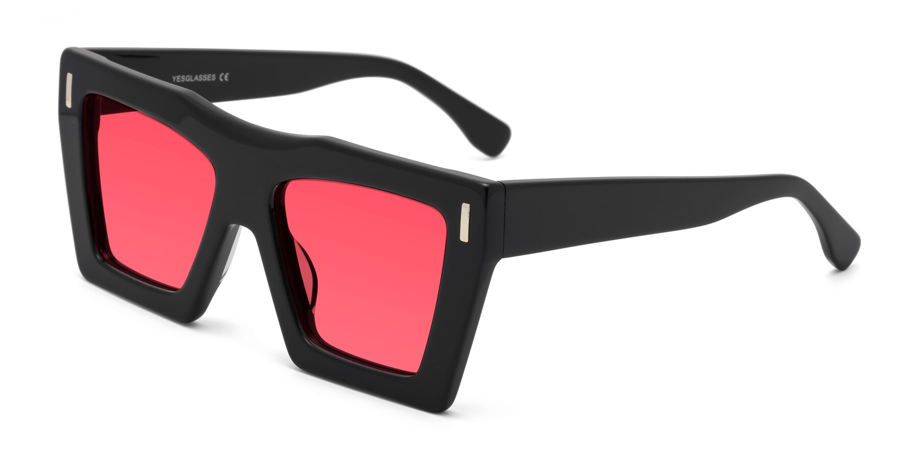 Angle of Tree in Black with Red Tinted Lenses