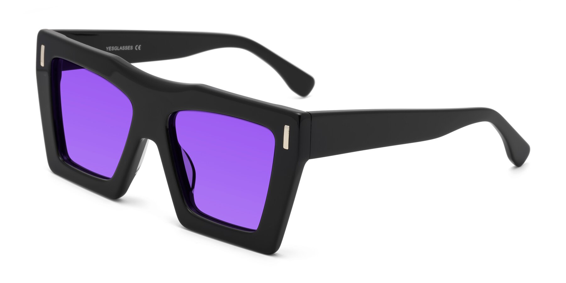 Angle of Tree in Black with Purple Tinted Lenses