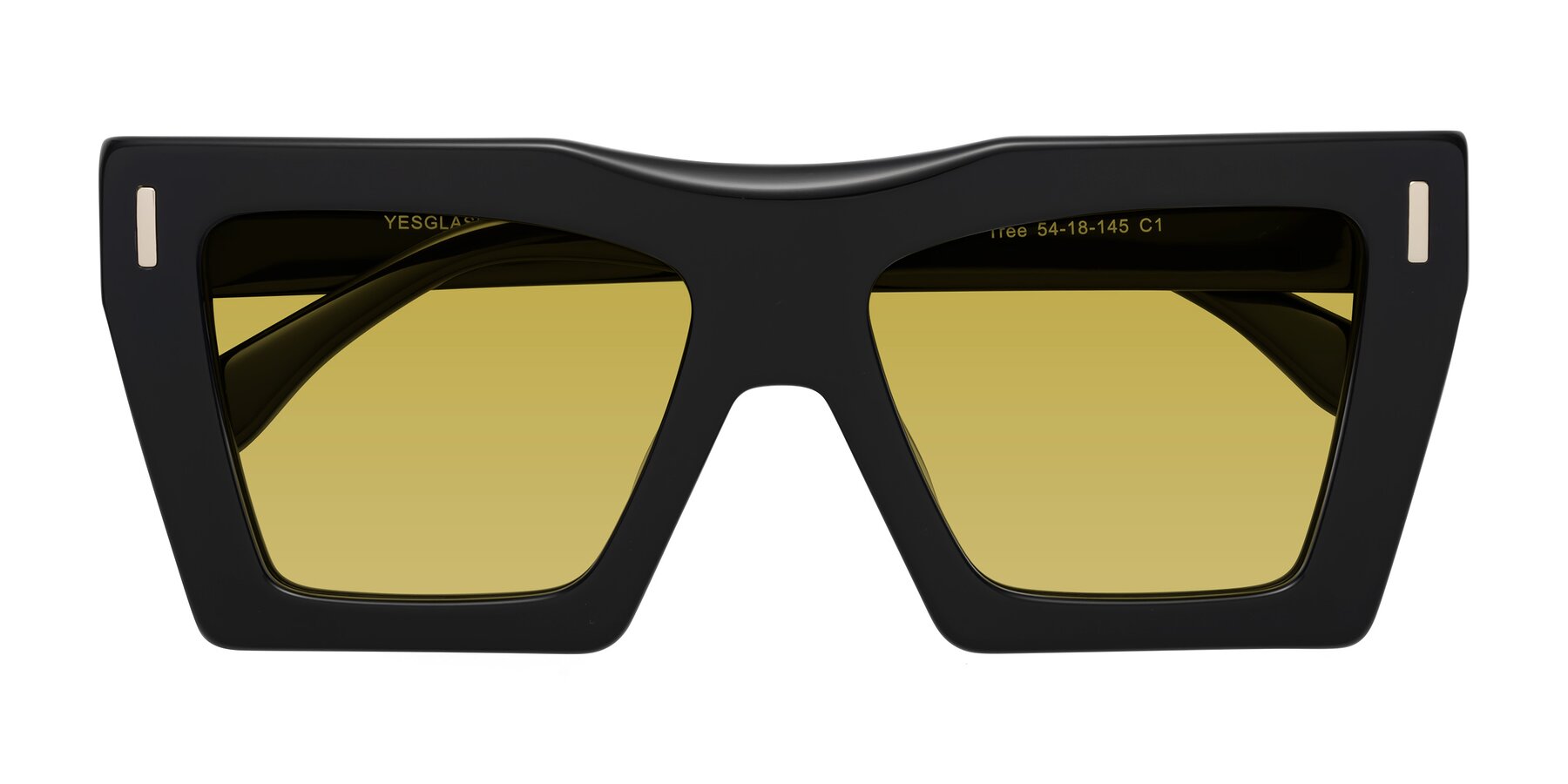 Folded Front of Tree in Black with Champagne Tinted Lenses