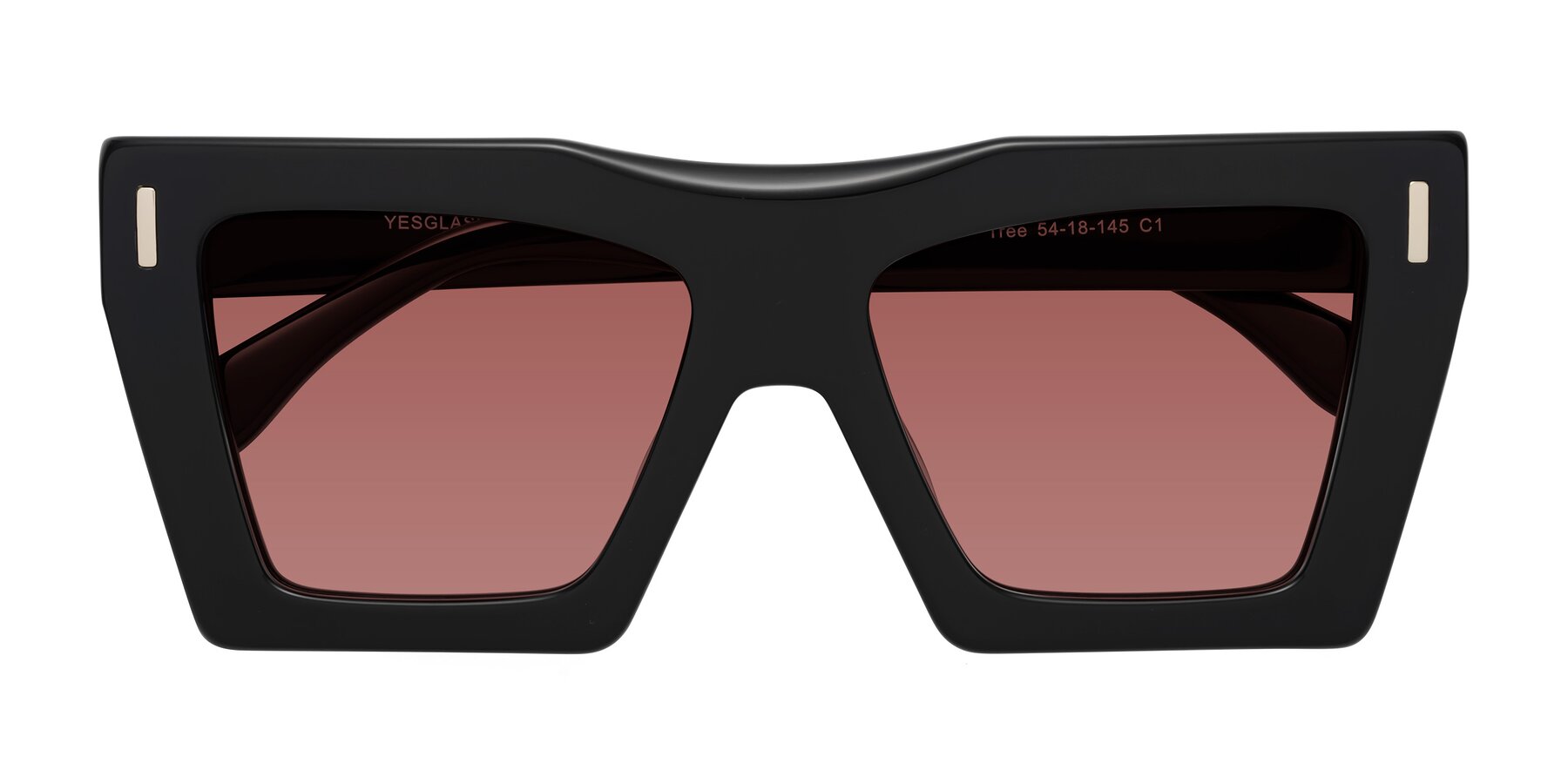 Folded Front of Tree in Black with Garnet Tinted Lenses