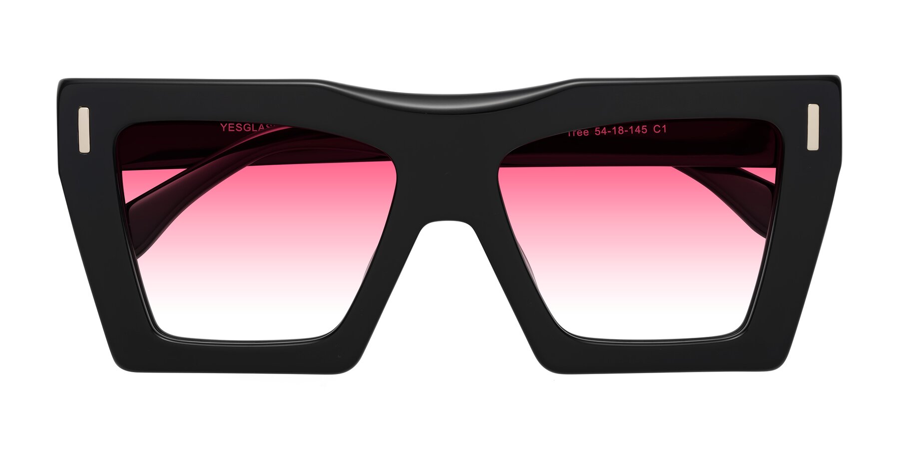 Folded Front of Tree in Black with Pink Gradient Lenses