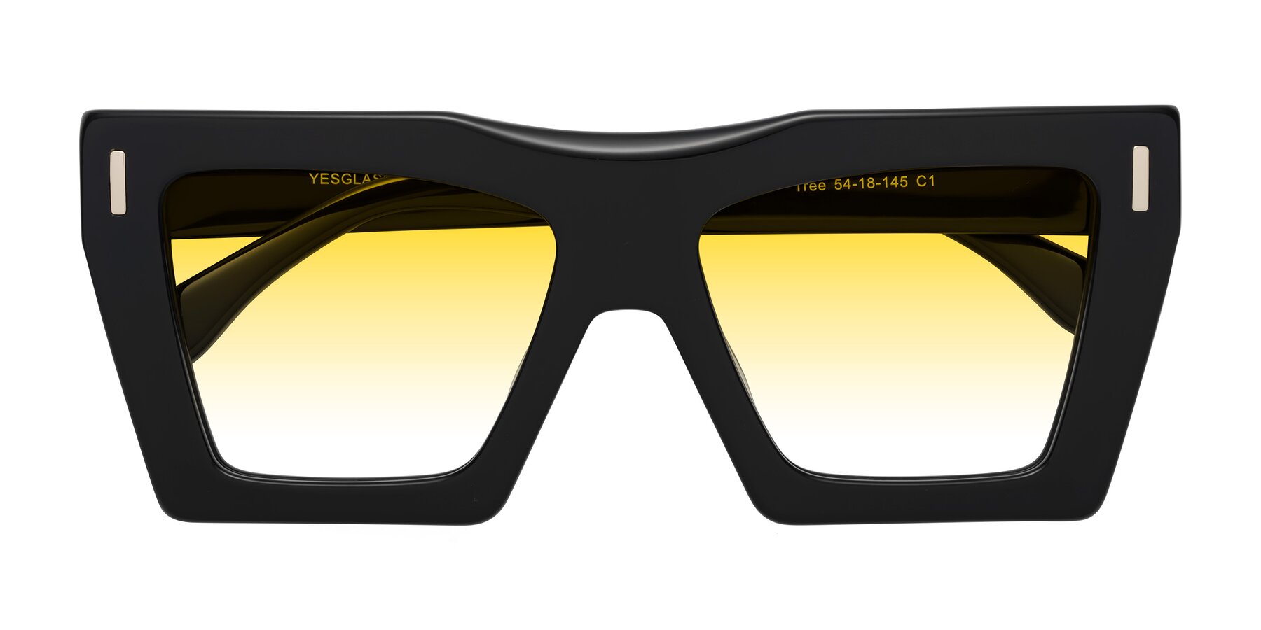 Folded Front of Tree in Black with Yellow Gradient Lenses