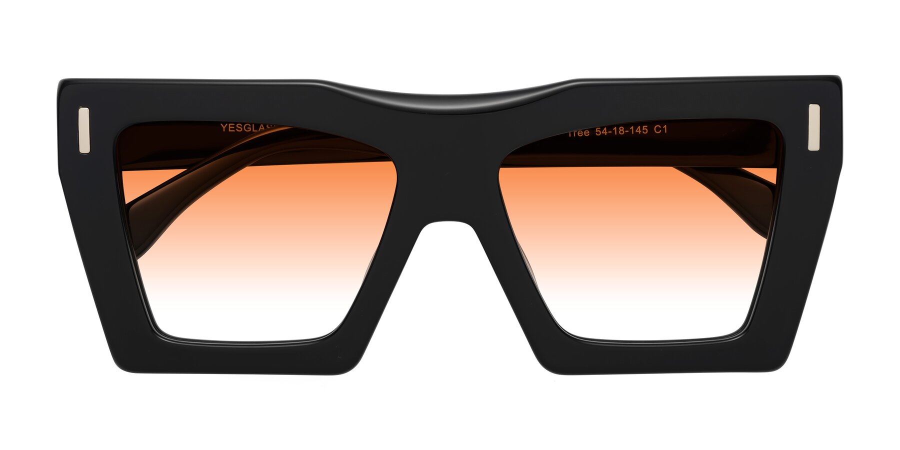 Folded Front of Tree in Black with Orange Gradient Lenses