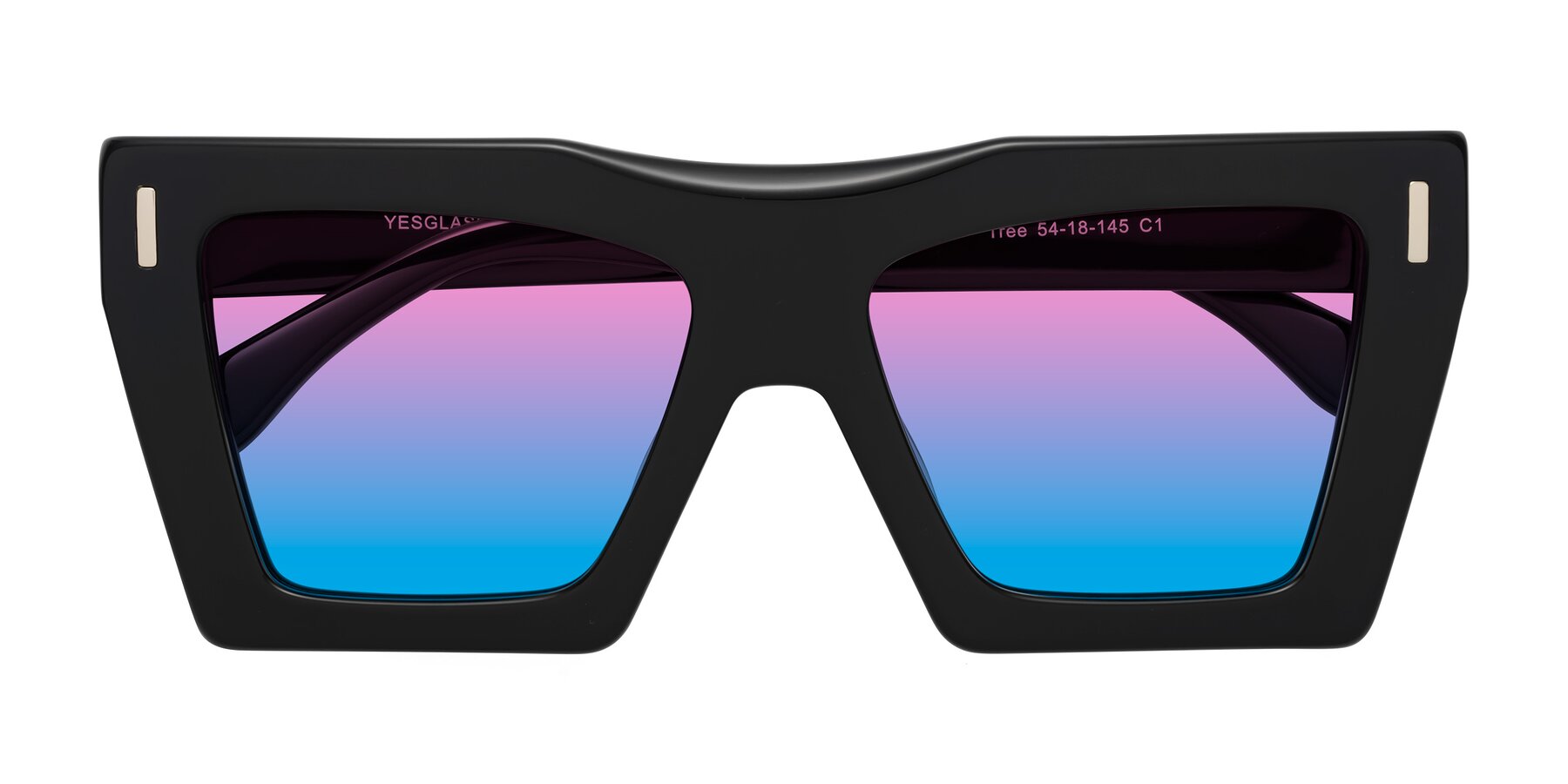 Folded Front of Tree in Black with Pink / Blue Gradient Lenses