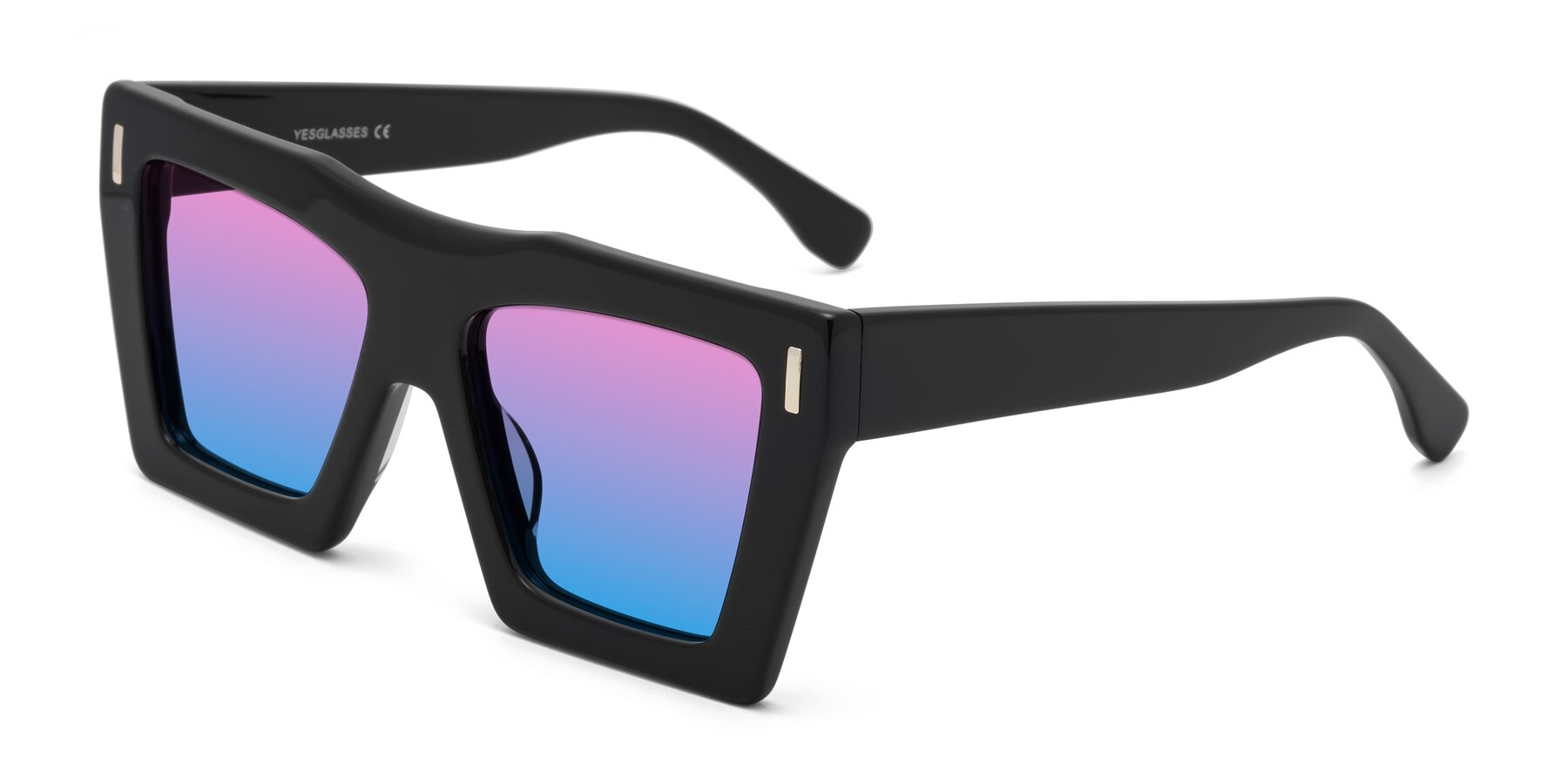 Angle of Tree in Black with Pink / Blue Gradient Lenses