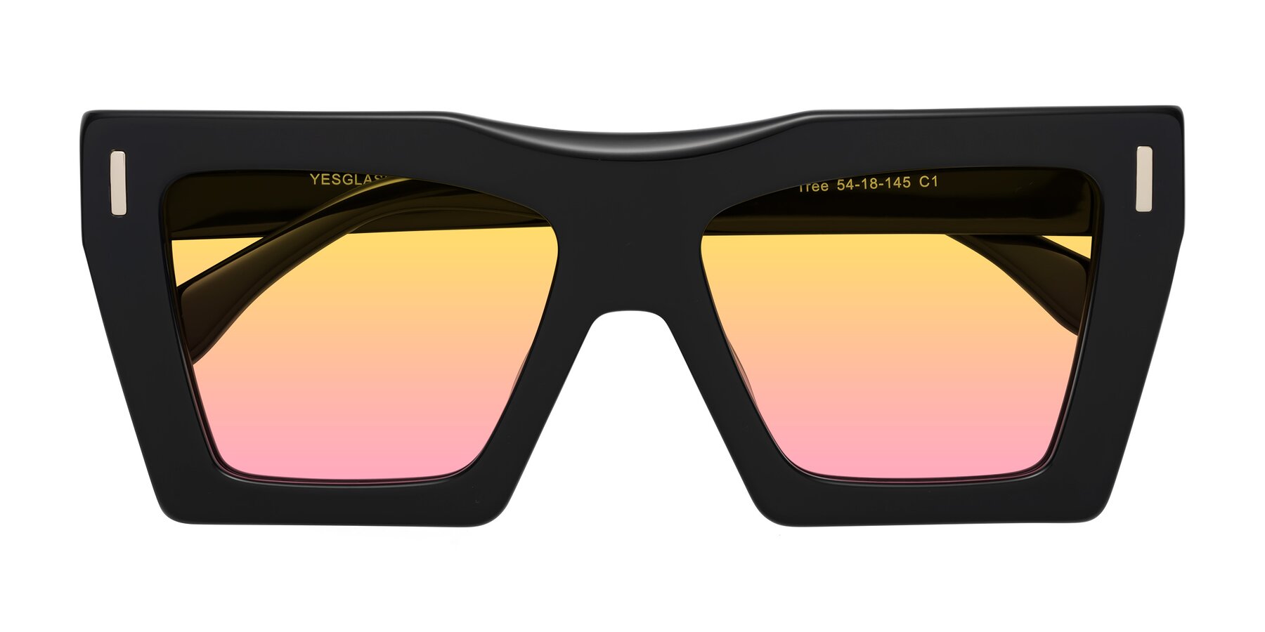 Folded Front of Tree in Black with Yellow / Pink Gradient Lenses