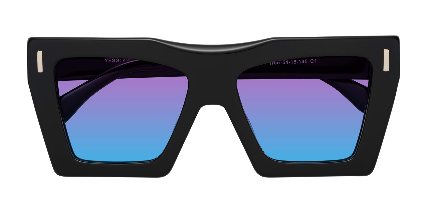 Folded Front of Tree in Black with Purple / Blue Gradient Lenses