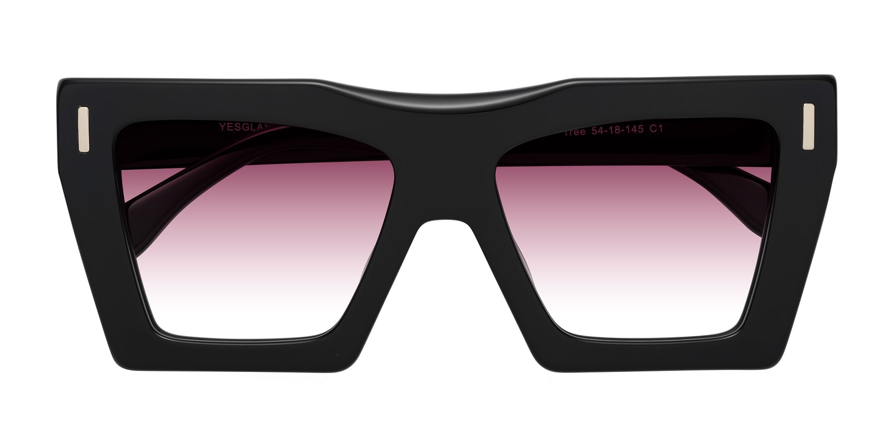 Folded Front of Tree in Black with Wine Gradient Lenses