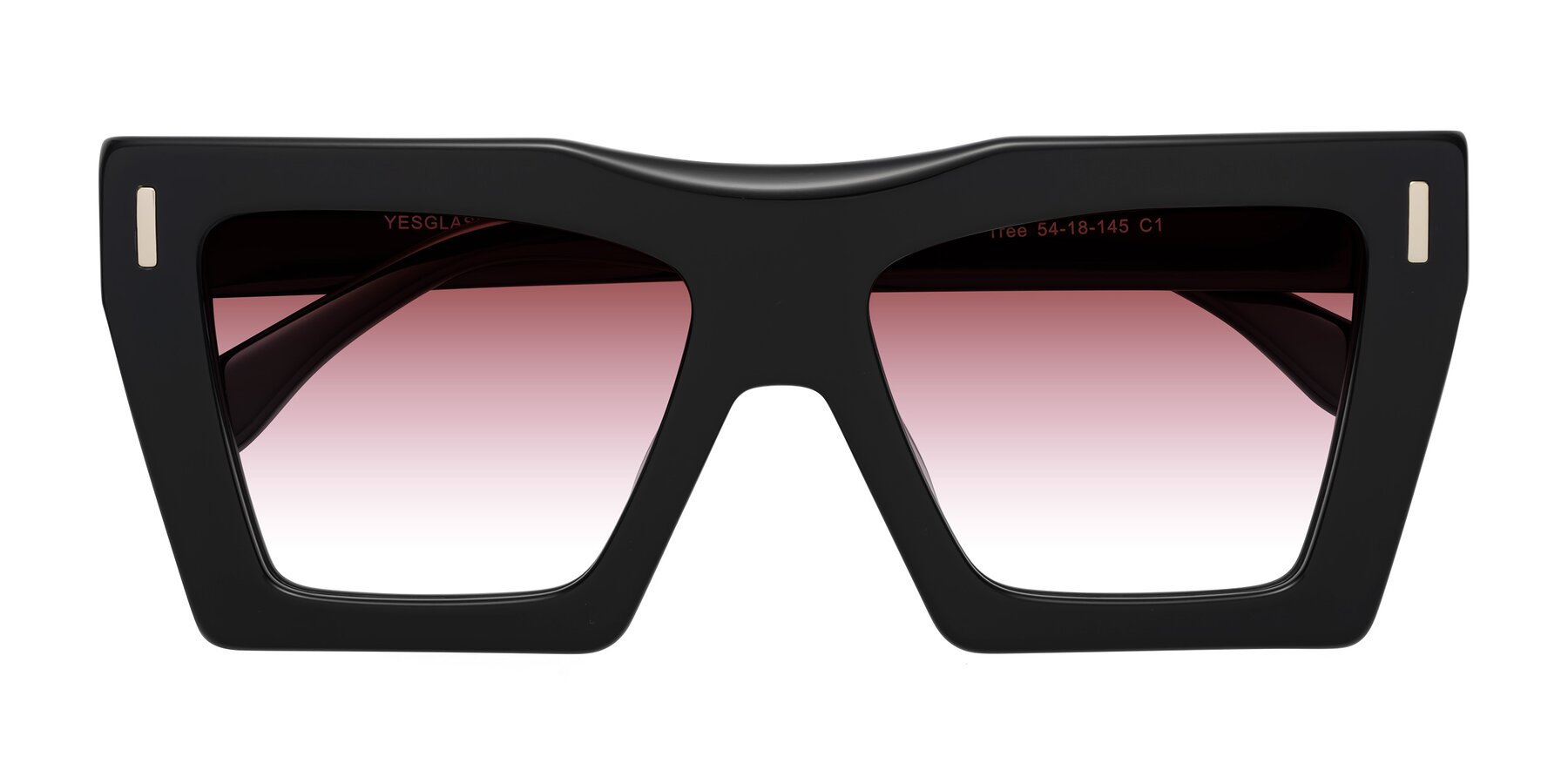 Folded Front of Tree in Black with Garnet Gradient Lenses