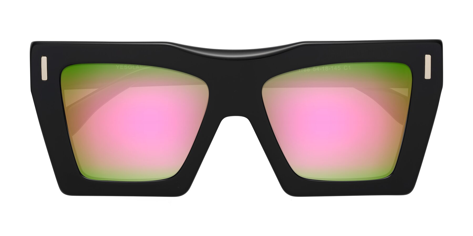 Folded Front of Tree in Black with Pink Mirrored Lenses