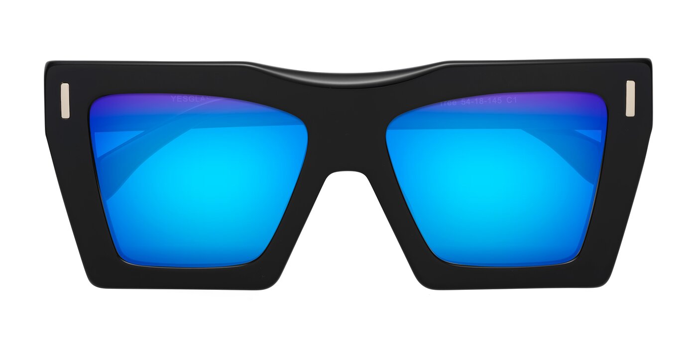 Tree - Black Flash Mirrored Sunglasses