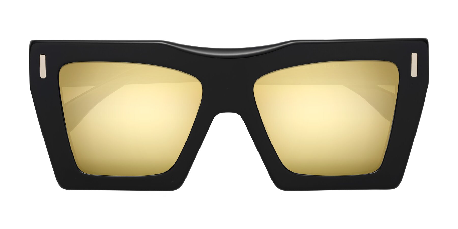 Folded Front of Tree in Black with Gold Mirrored Lenses