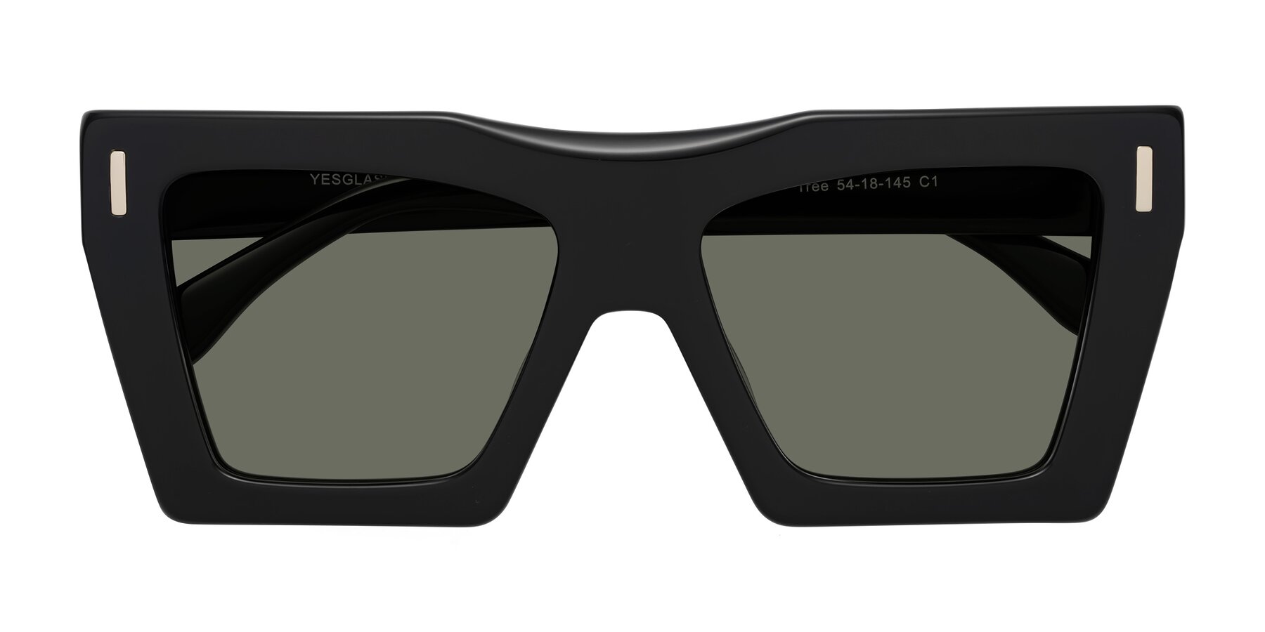 Folded Front of Tree in Black with Gray Polarized Lenses