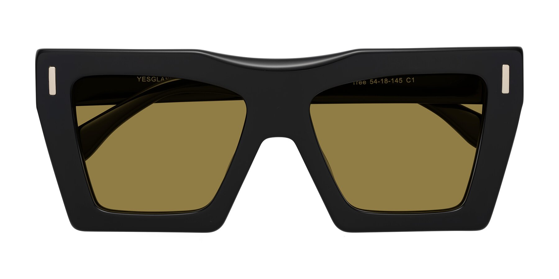 Folded Front of Tree in Black with Brown Polarized Lenses