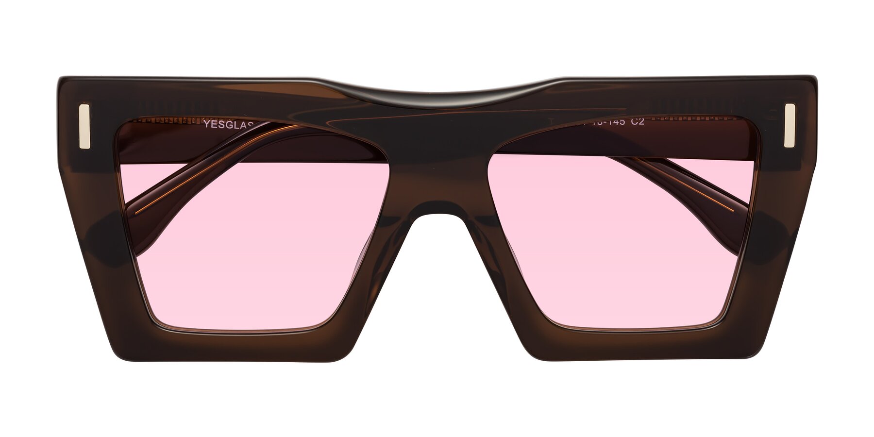 Folded Front of Tree in Brown with Light Pink Tinted Lenses