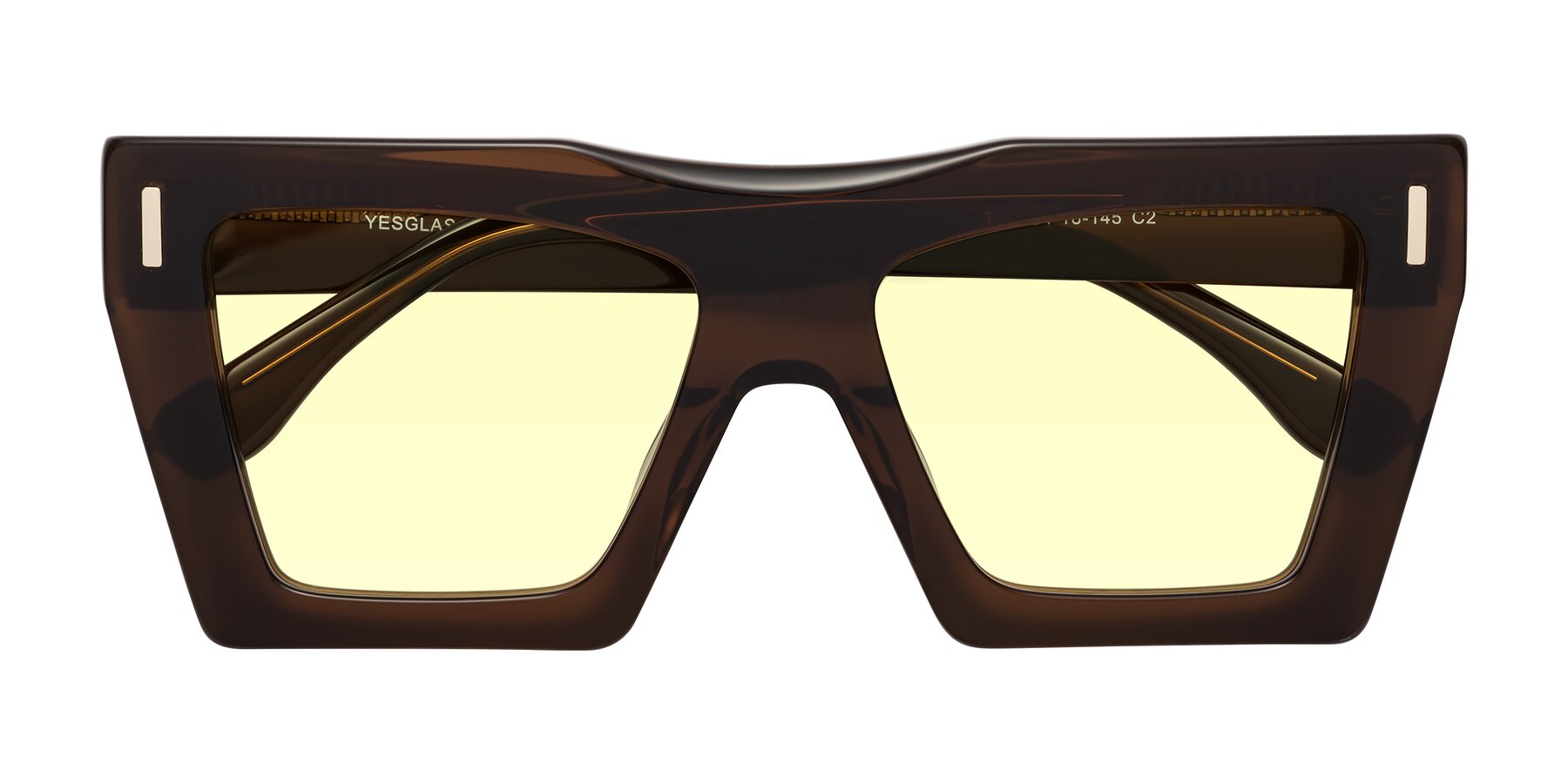 Folded Front of Tree in Brown with Light Yellow Tinted Lenses