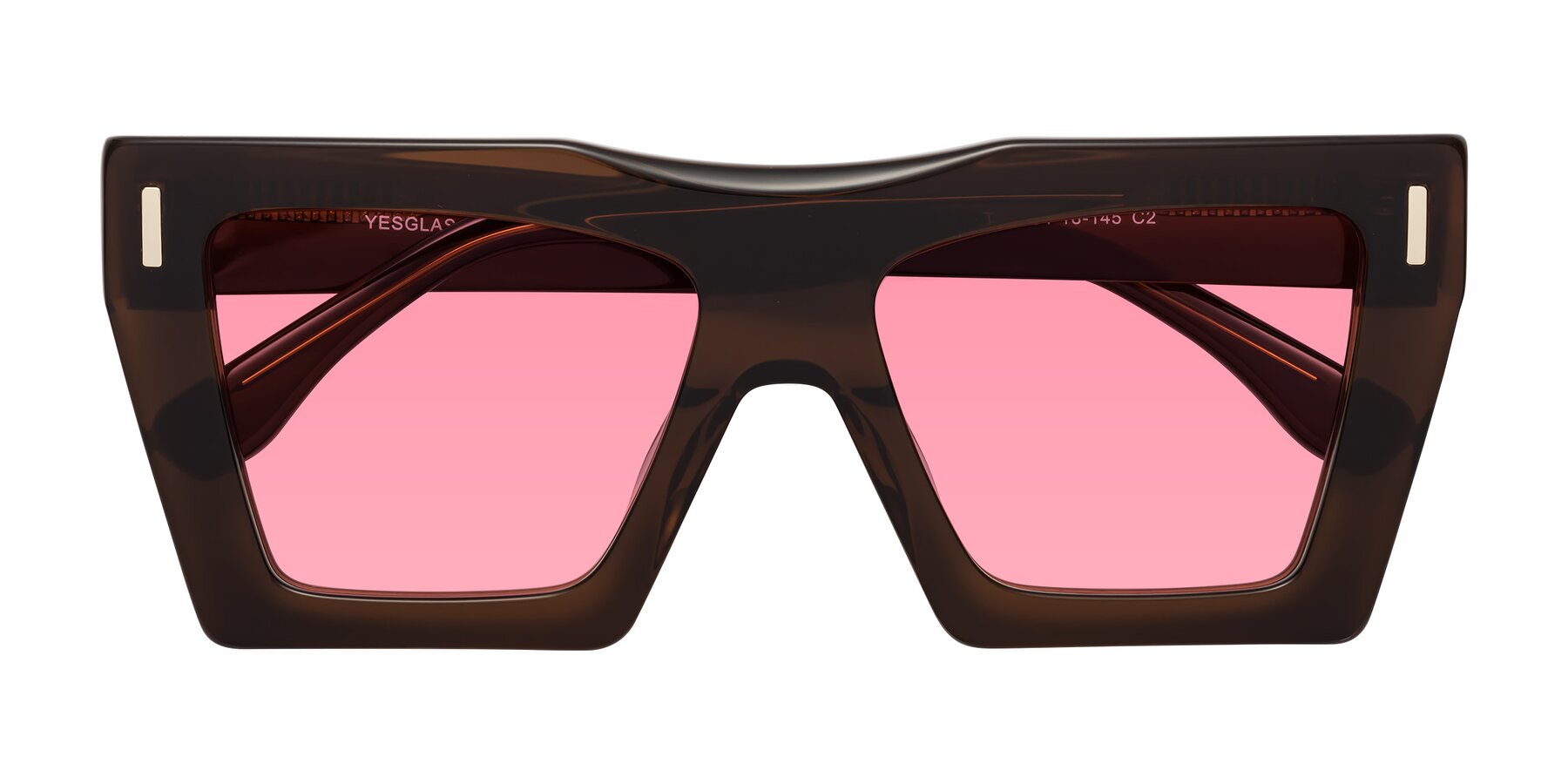 Folded Front of Tree in Brown with Pink Tinted Lenses