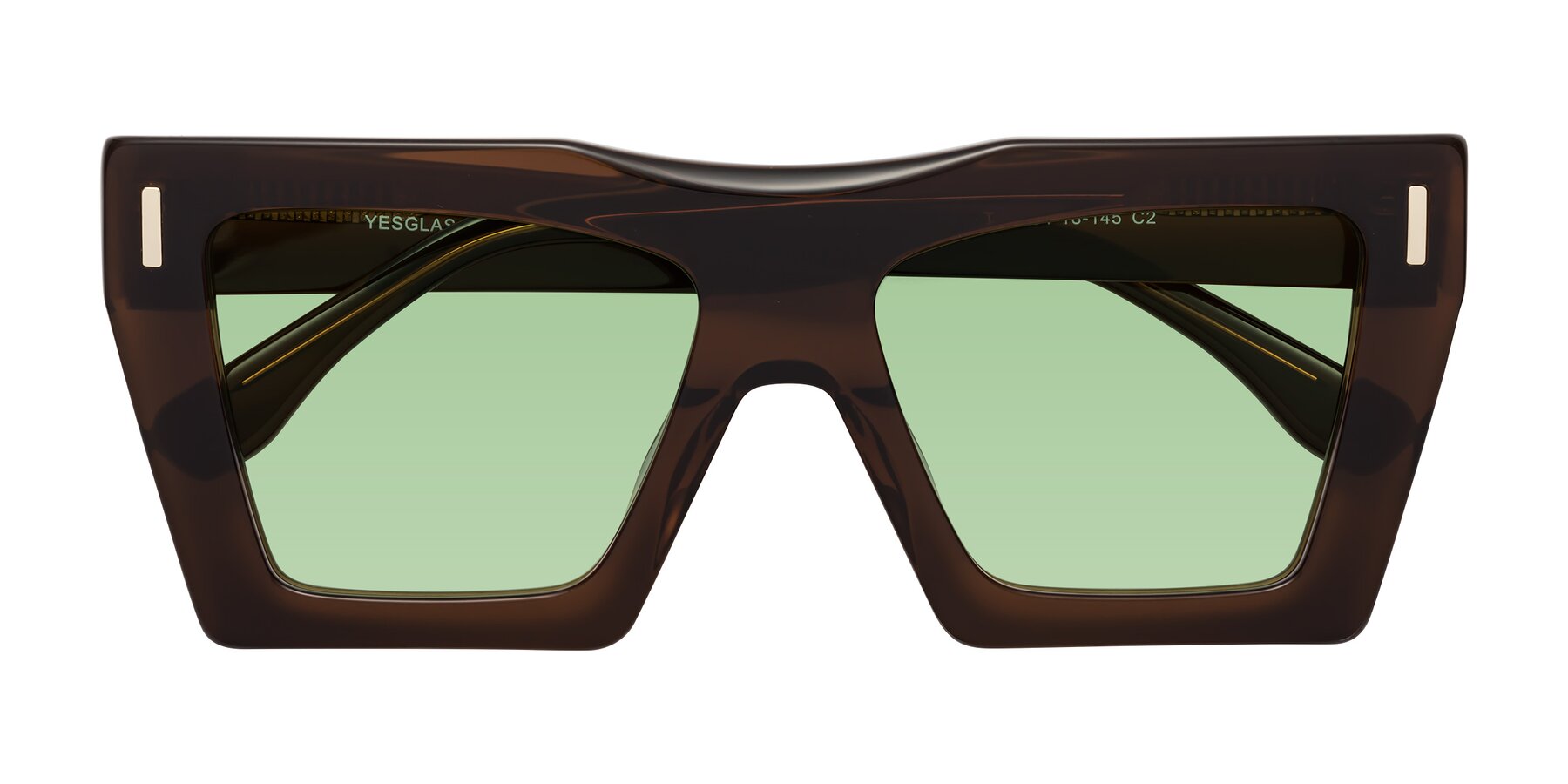 Folded Front of Tree in Brown with Medium Green Tinted Lenses