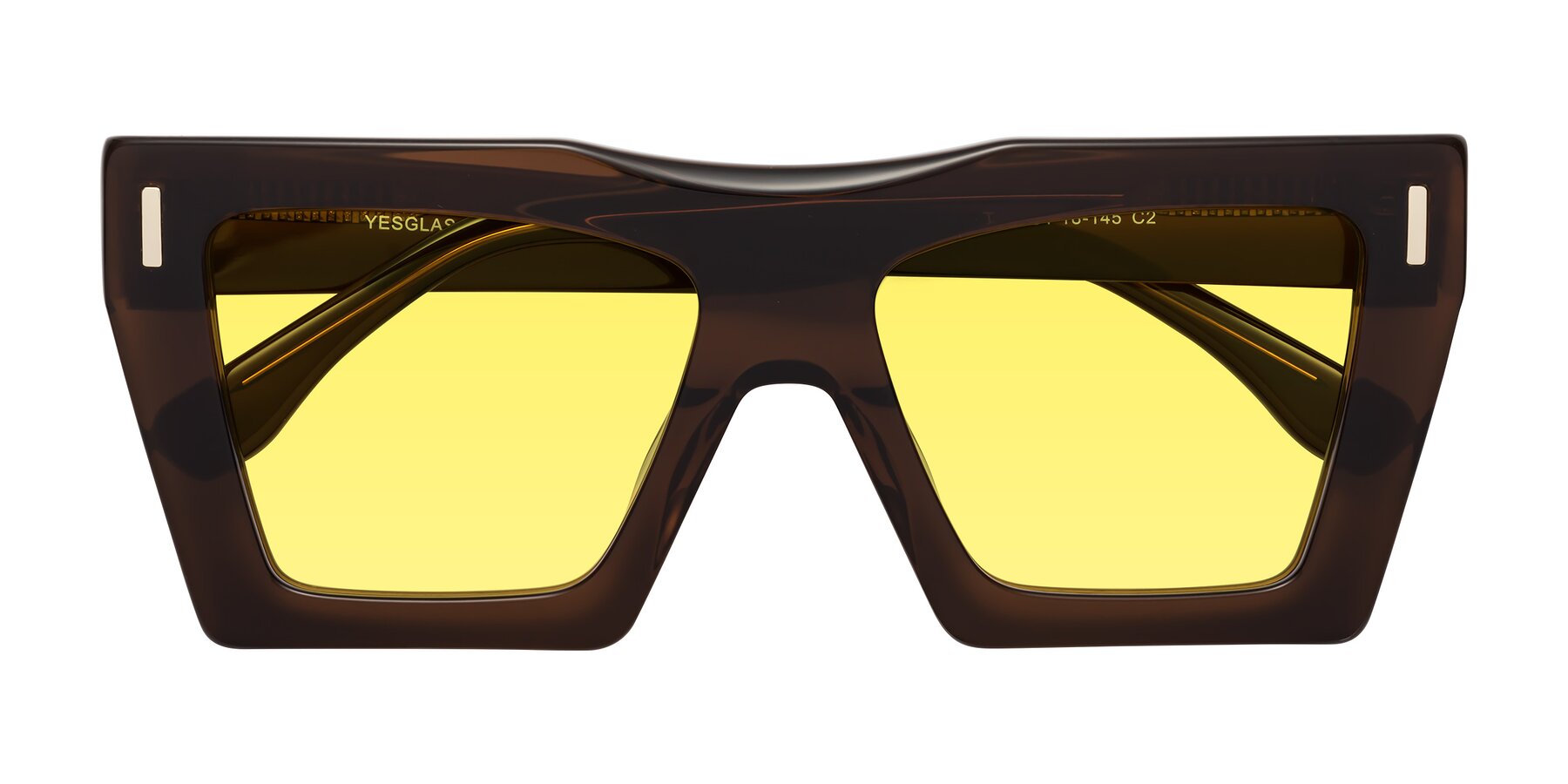 Folded Front of Tree in Brown with Medium Yellow Tinted Lenses