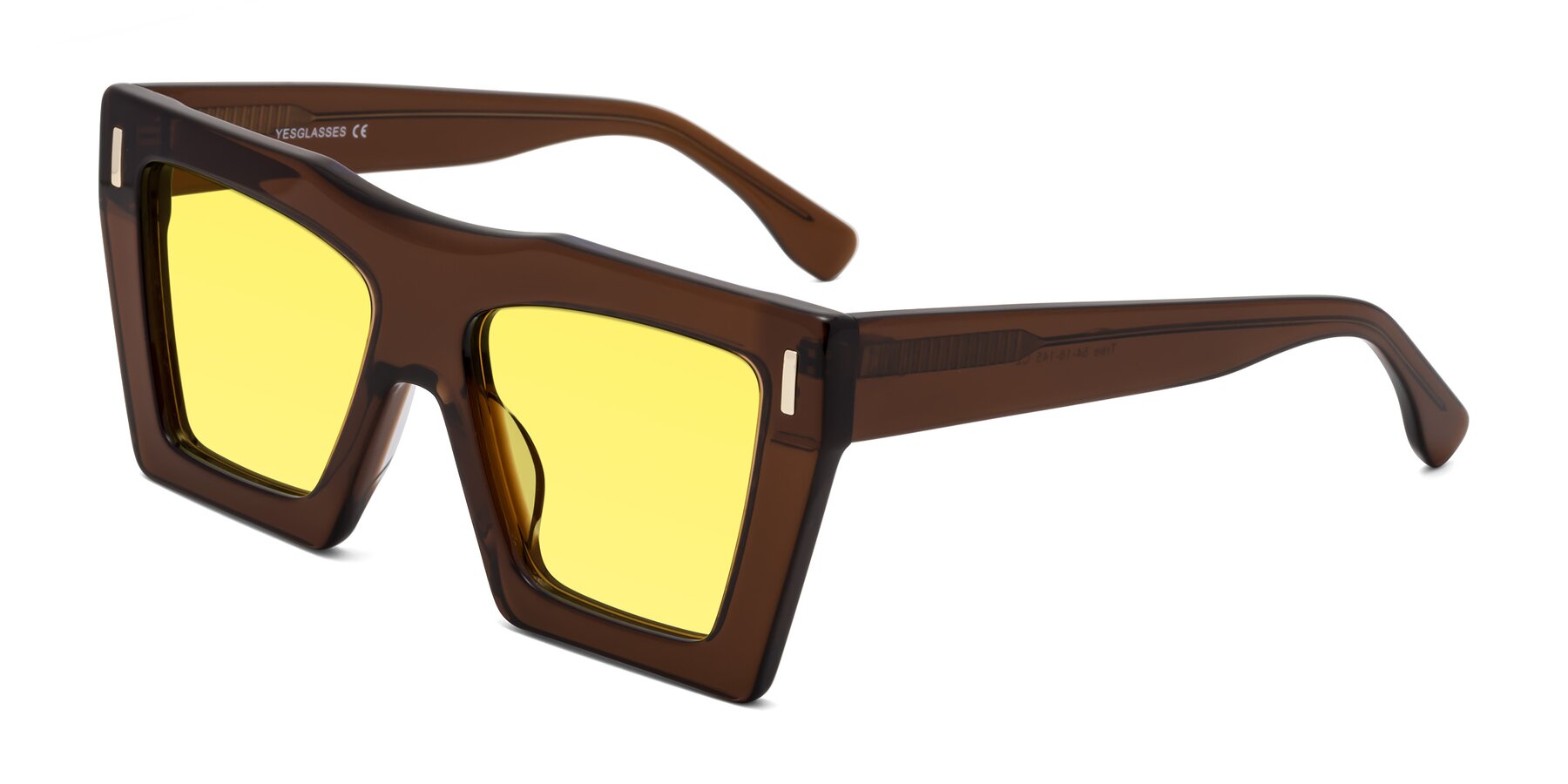 Angle of Tree in Brown with Medium Yellow Tinted Lenses