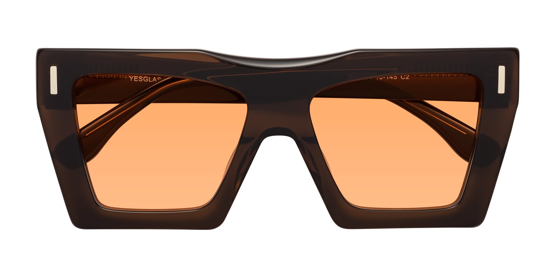 Folded Front of Tree in Brown with Medium Orange Tinted Lenses