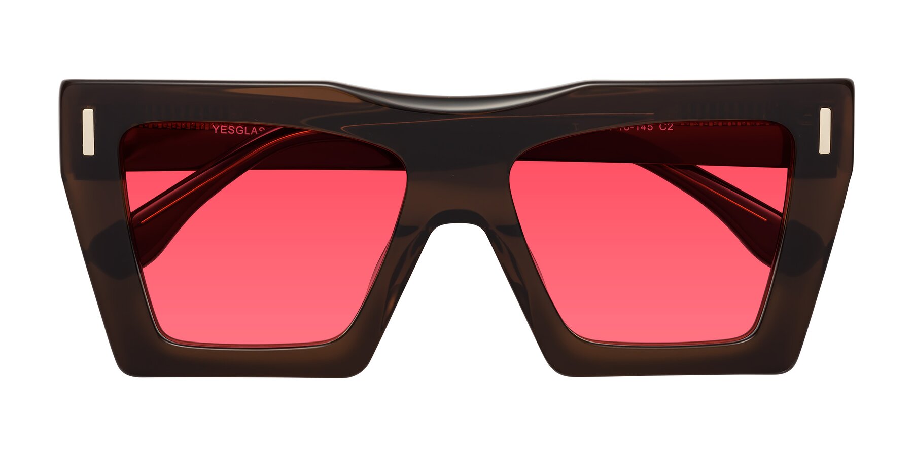 Folded Front of Tree in Brown with Red Tinted Lenses