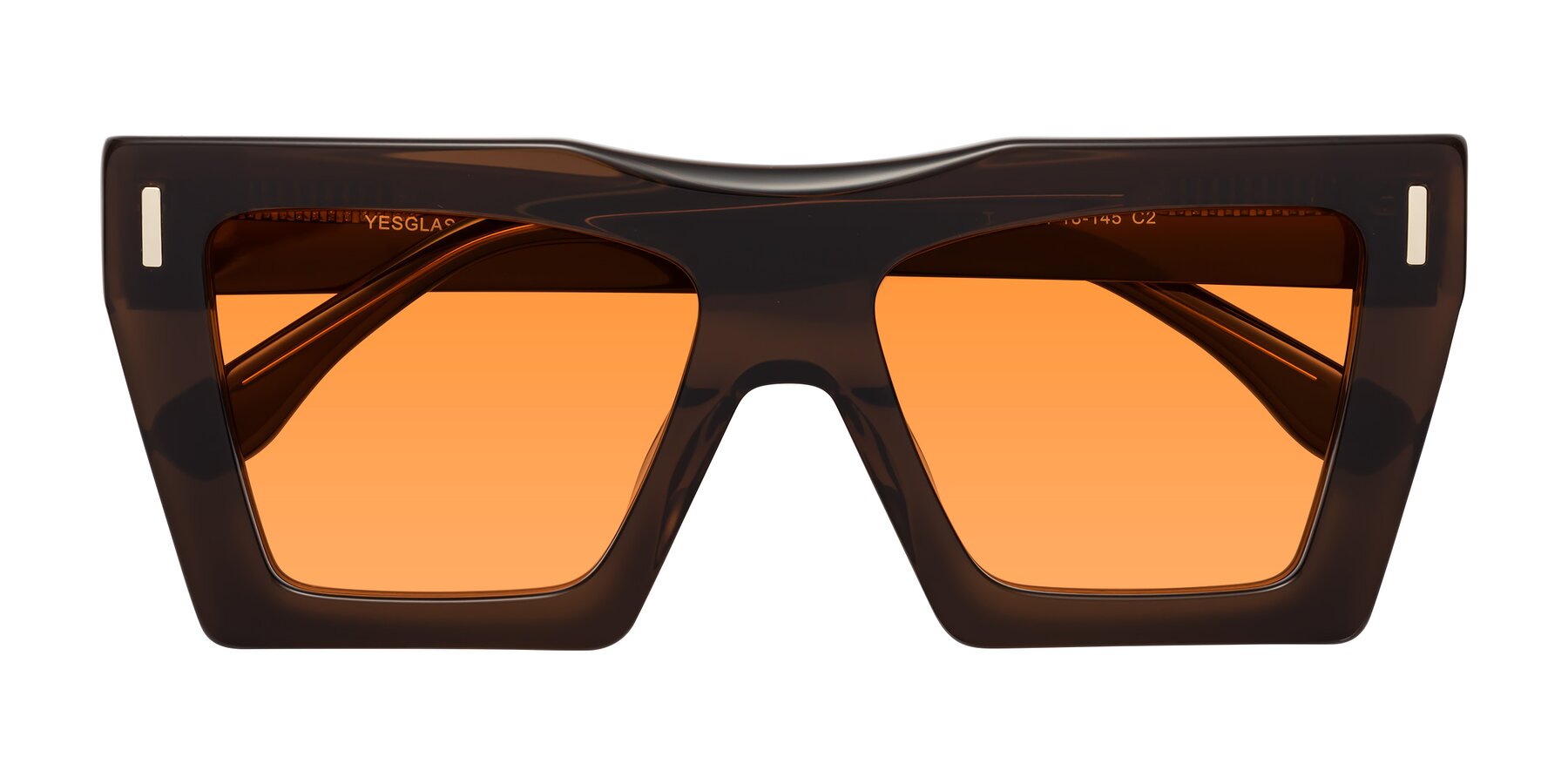 Folded Front of Tree in Brown with Orange Tinted Lenses