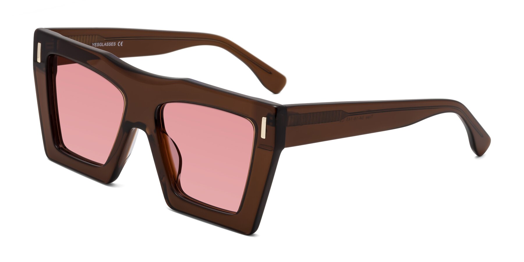 Angle of Tree in Brown with Medium Garnet Tinted Lenses