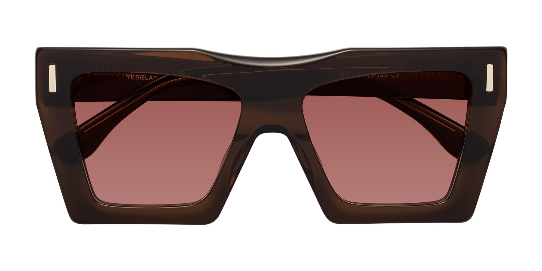 Folded Front of Tree in Brown with Garnet Tinted Lenses