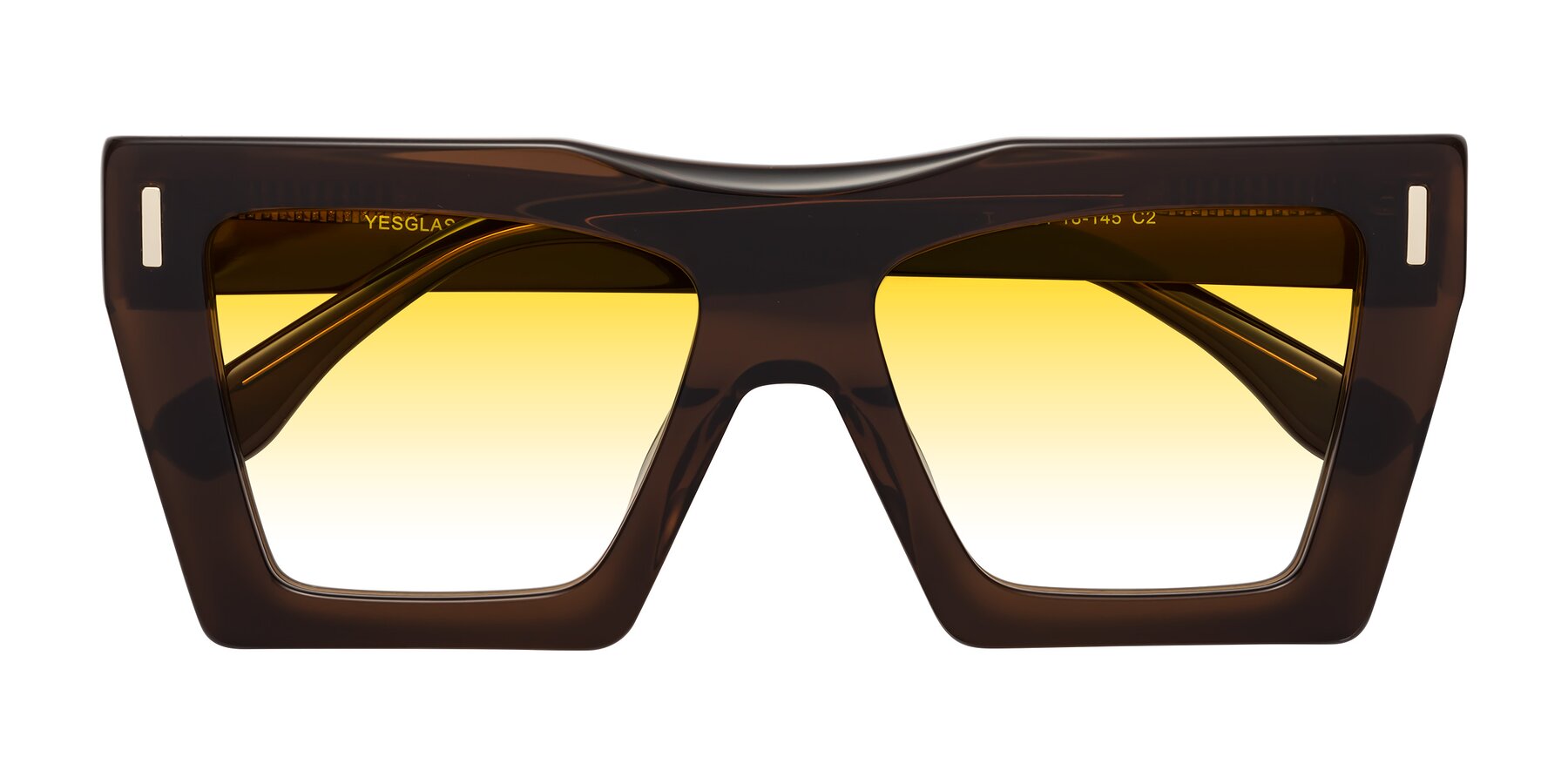 Folded Front of Tree in Brown with Yellow Gradient Lenses