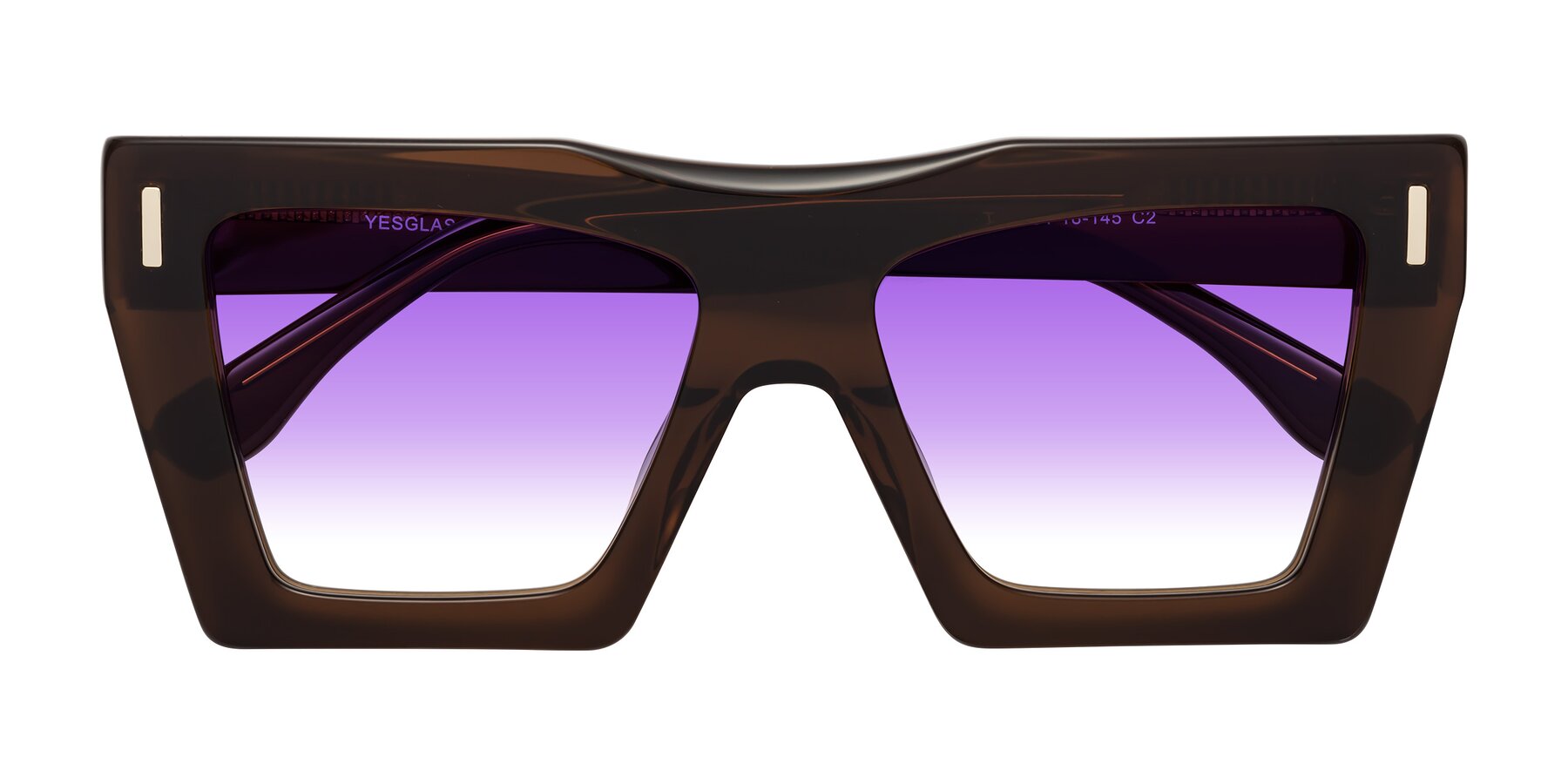 Folded Front of Tree in Brown with Purple Gradient Lenses