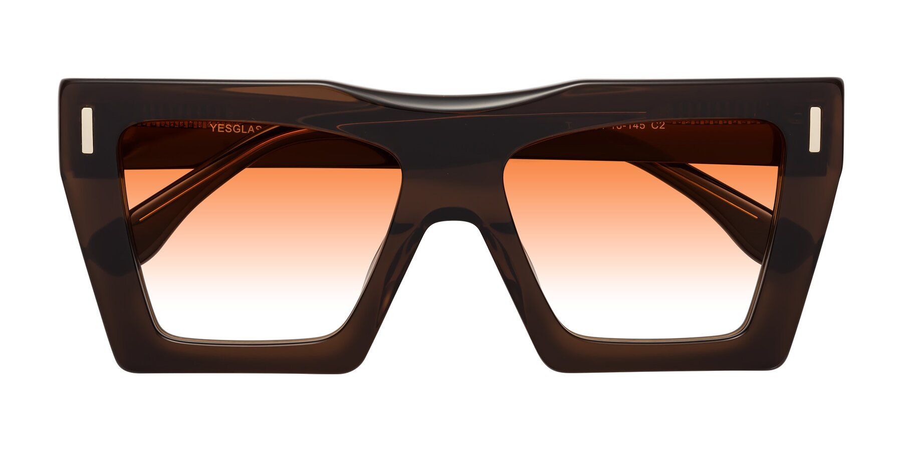 Folded Front of Tree in Brown with Orange Gradient Lenses