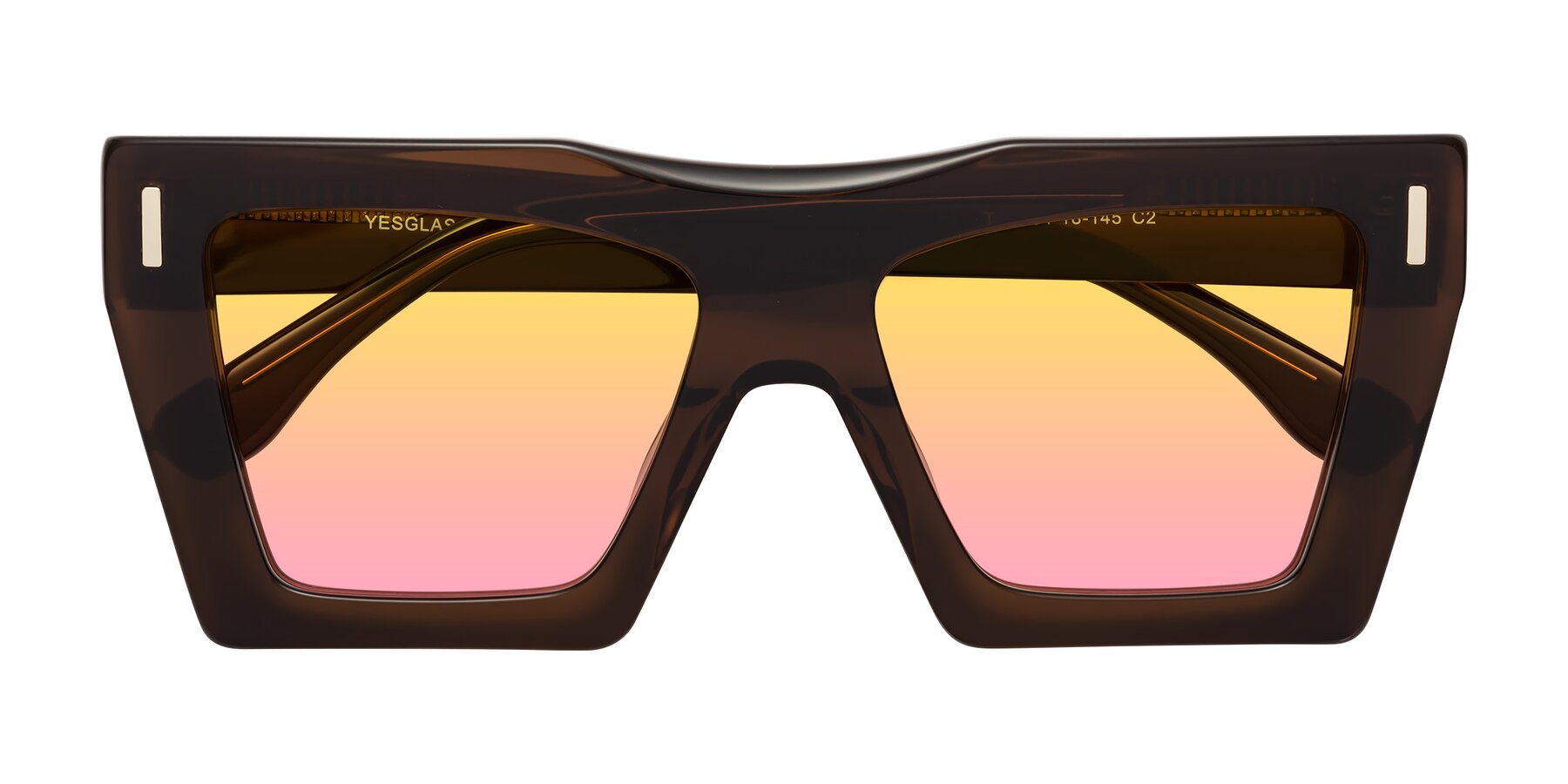 Folded Front of Tree in Brown with Yellow / Pink Gradient Lenses