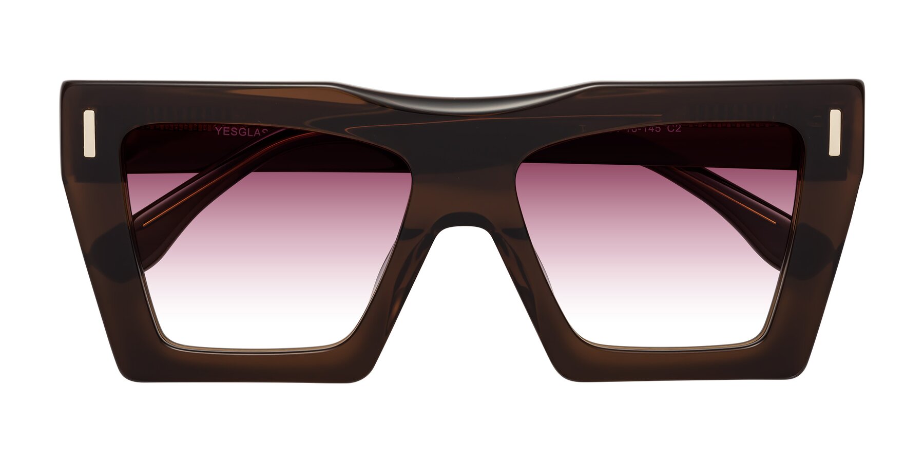 Folded Front of Tree in Brown with Wine Gradient Lenses