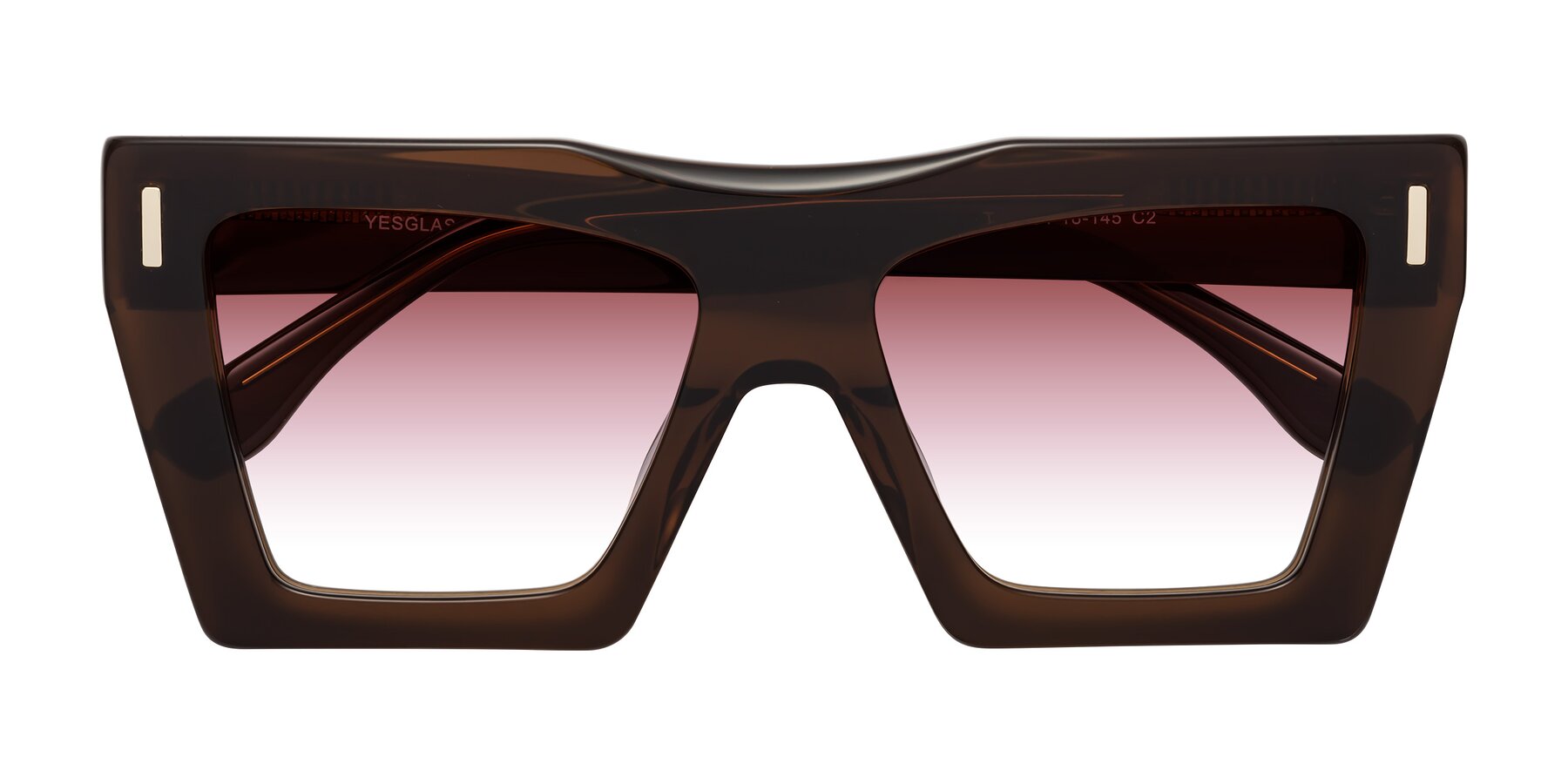 Folded Front of Tree in Brown with Garnet Gradient Lenses