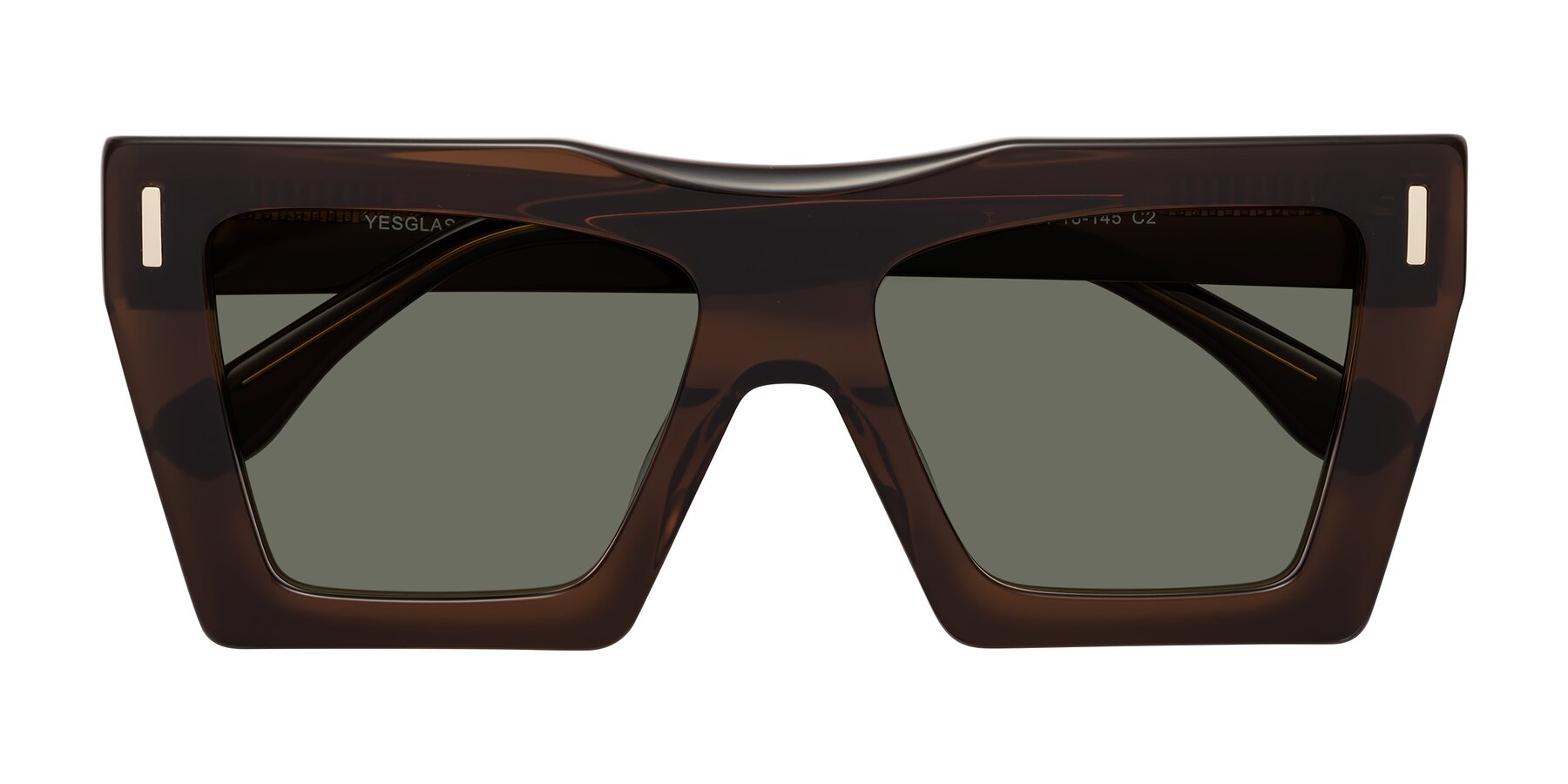 Folded Front of Tree in Brown with Gray Polarized Lenses