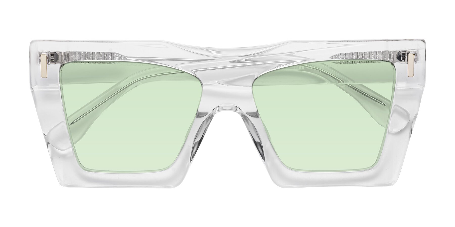 Folded Front of Tree in Clear with Light Green Tinted Lenses